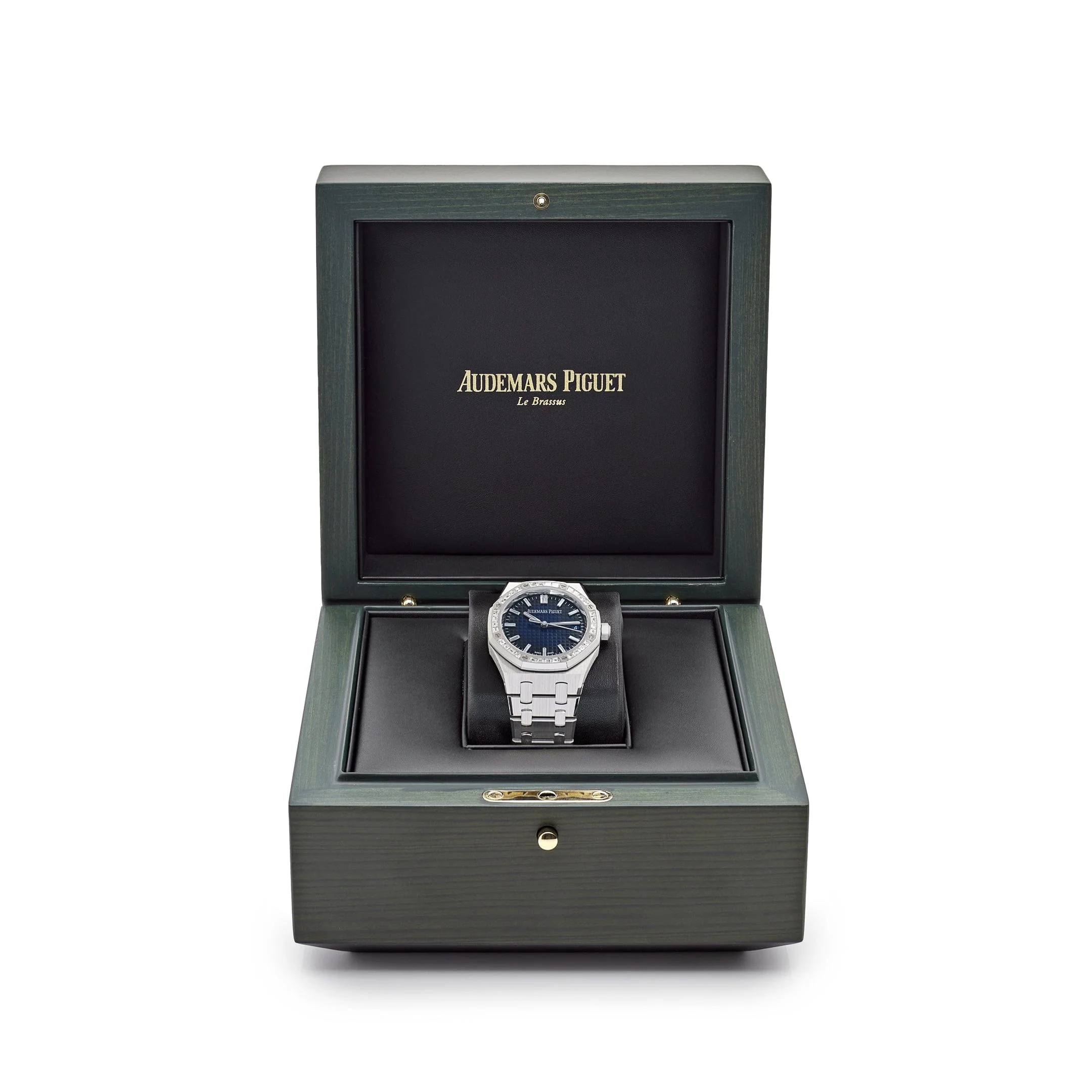 Audemars Piguet Royal Oak 15551BC.ZZ.1356BC.01 Diamond Bezel White Gold Smoked Blue Dial (2024) - Image 7