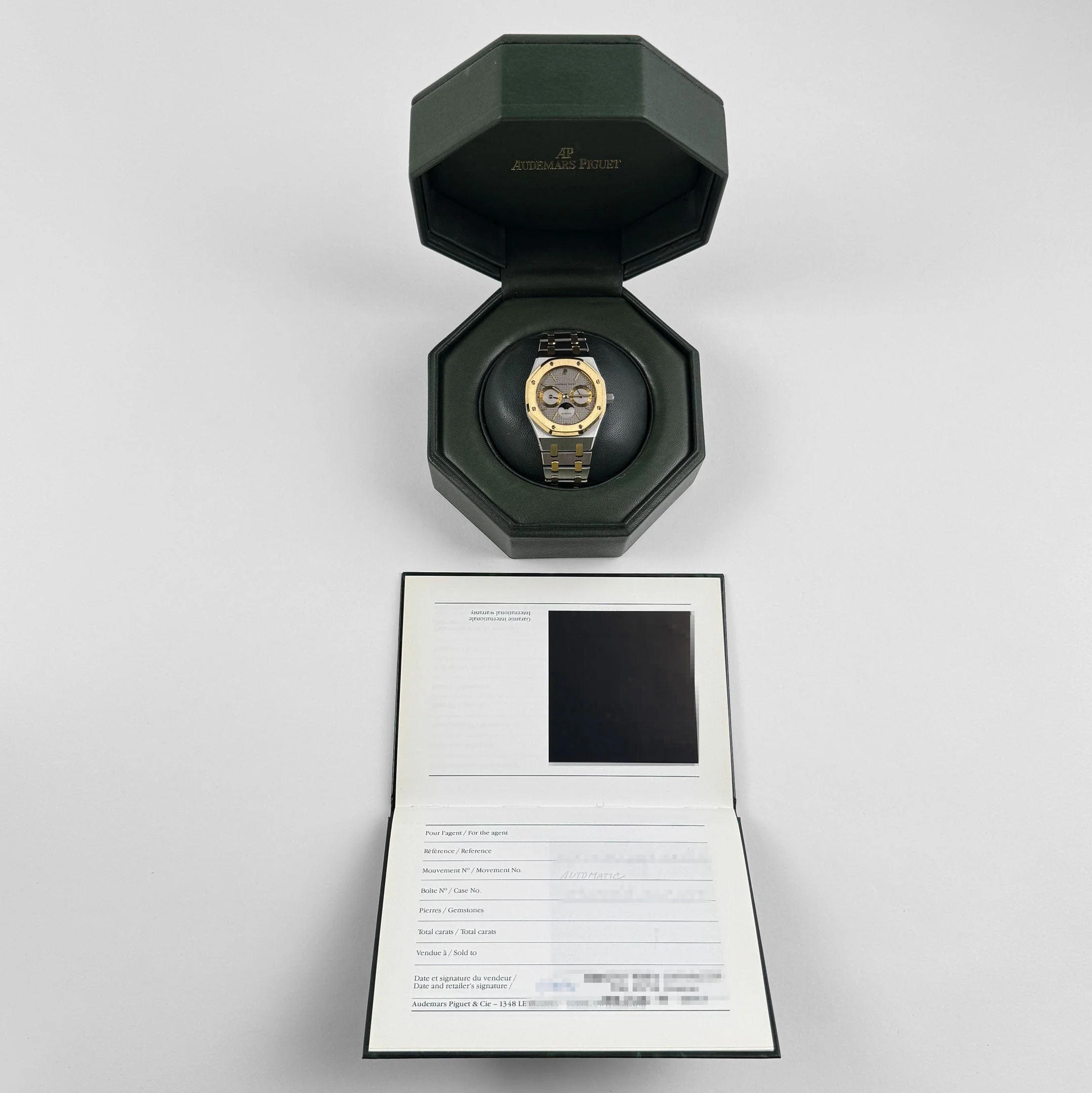 Audemars Piguet Royal Oak 25594SA.OO.0789SA.01 Day-Date Moonphase Yellow Gold Stainless Steel Silver Dial (1994) - Image 13