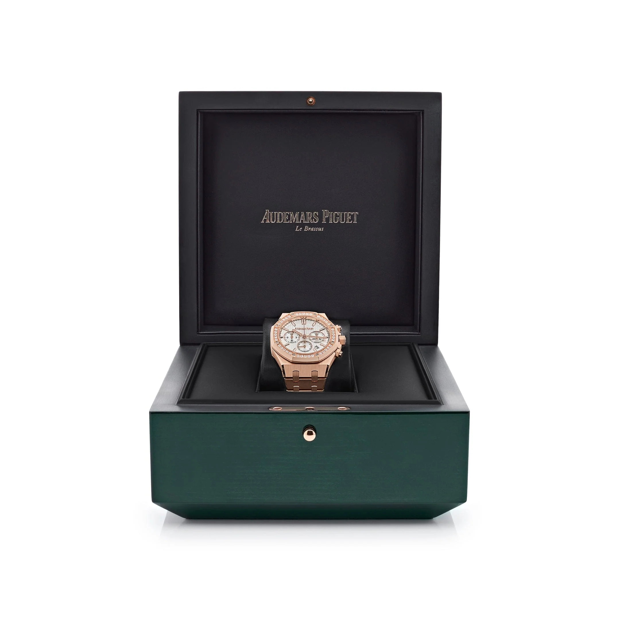Audemars Piguet Royal Oak 26715OR.ZZ.1356OR.01 Chronograph Rose Gold Silver Dial Diamond Bezel - Image 13
