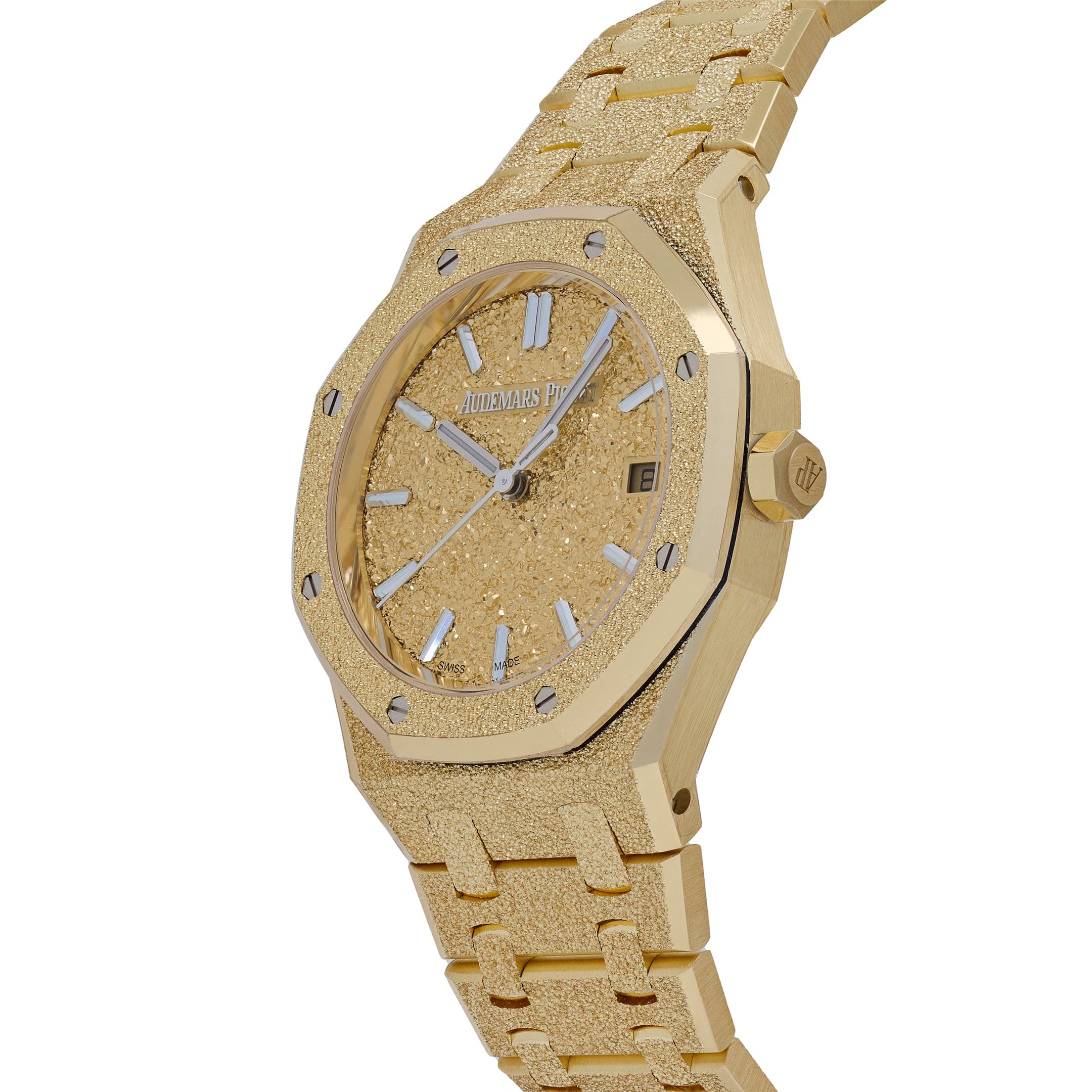 Audemars Piguet Royal Oak 77450BA.GG.1361BA.01 Frosted Yellow Gold Crystal Sand Dial - Image 3