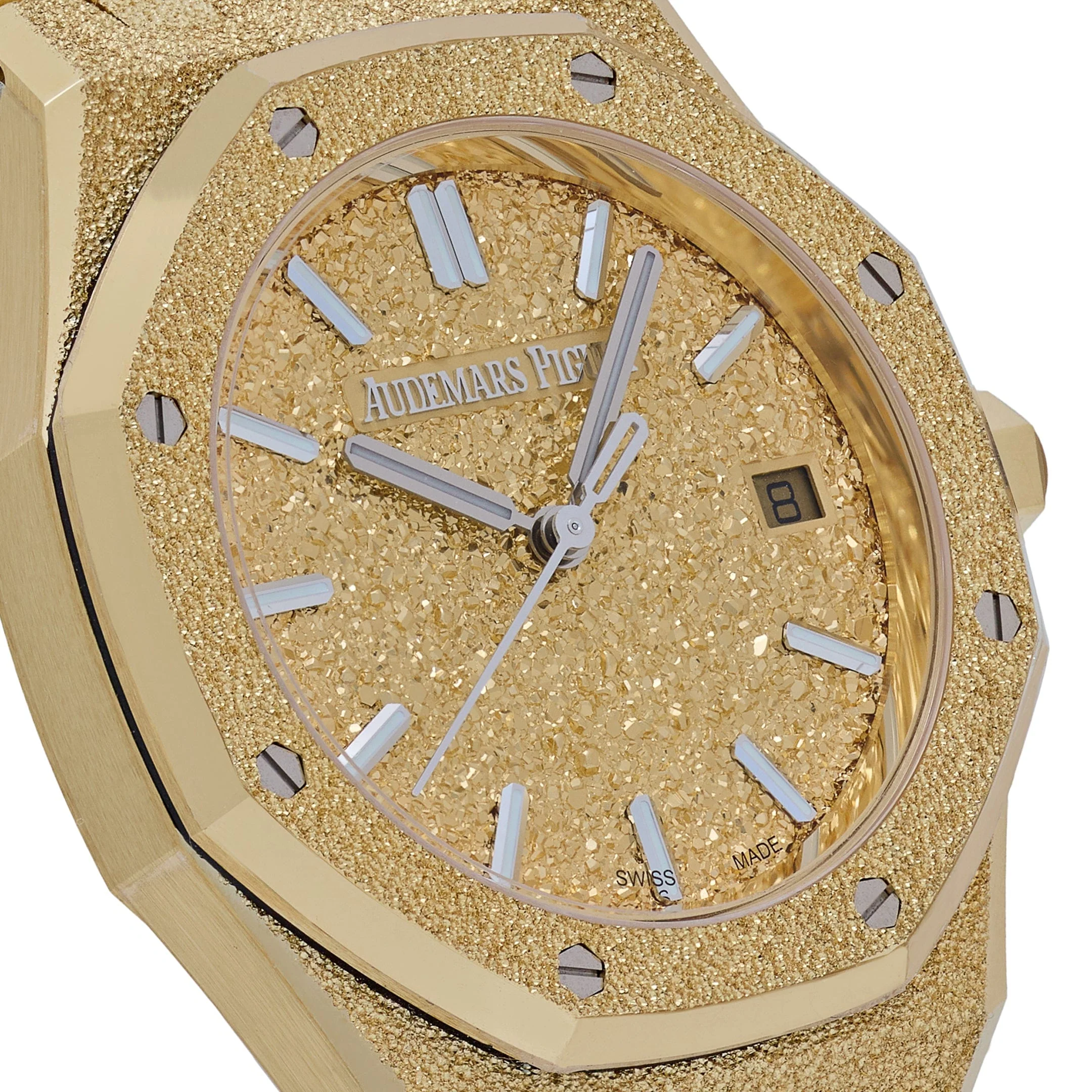 Audemars Piguet Royal Oak 77450BA.GG.1361BA.01 Frosted Yellow Gold Crystal Sand Dial - Image 6