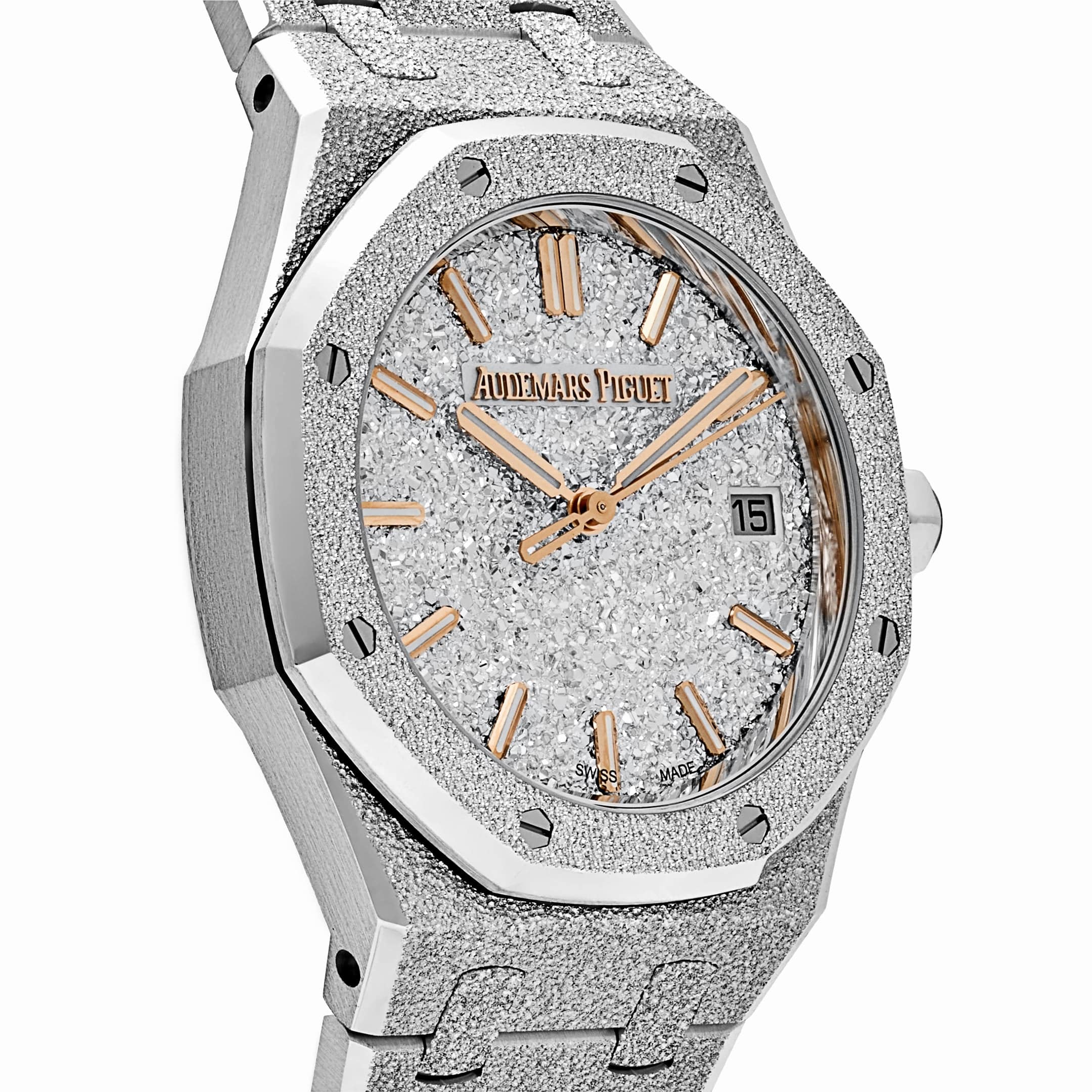 Audemars Piguet Royal Oak 77450BC.GG.1361BC.01 Frosted White Gold Crystal Sand Dial (2025) - Image 3