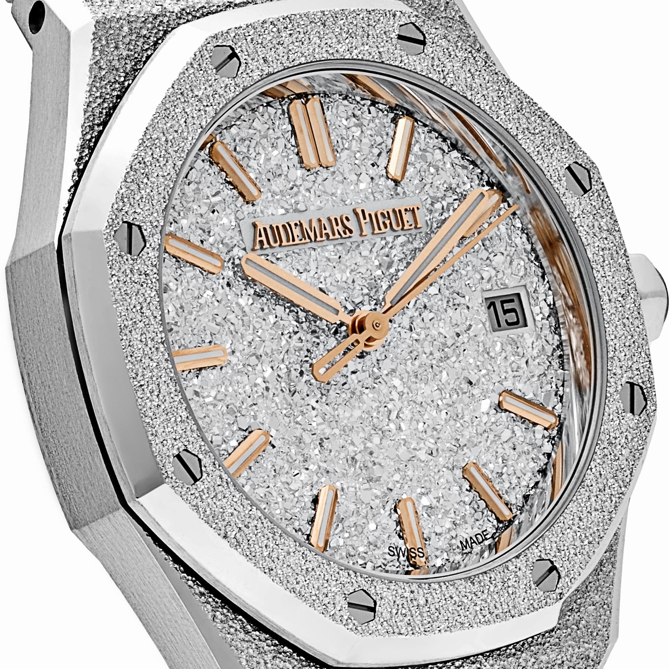 Audemars Piguet Royal Oak 77450BC.GG.1361BC.01 Frosted White Gold Crystal Sand Dial (2025) - Image 4