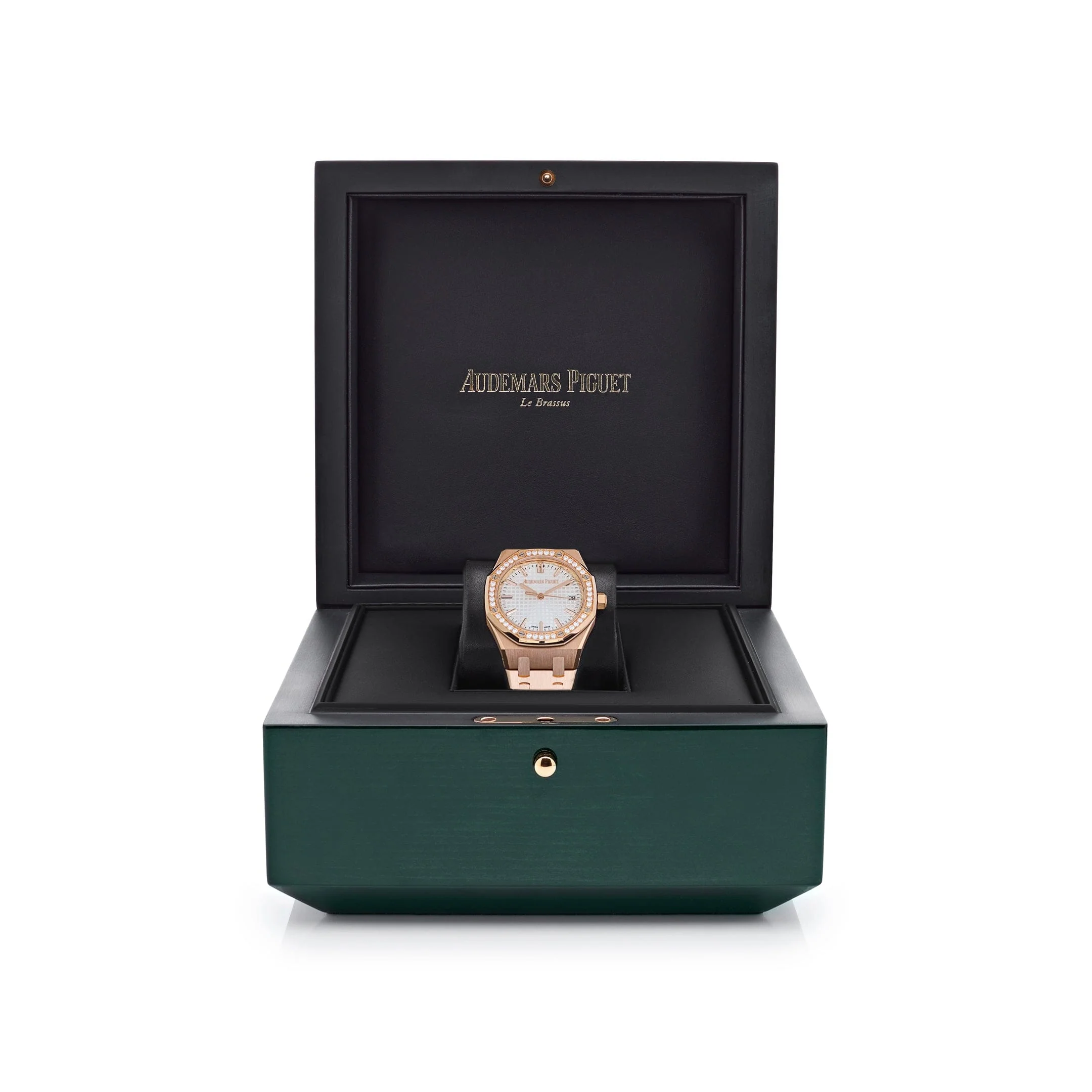 Audemars Piguet Royal Oak 77451OR.ZZ.1361OR.03 'Ladies' Rose Gold Silver Dial Diamond Bezel - Image 7