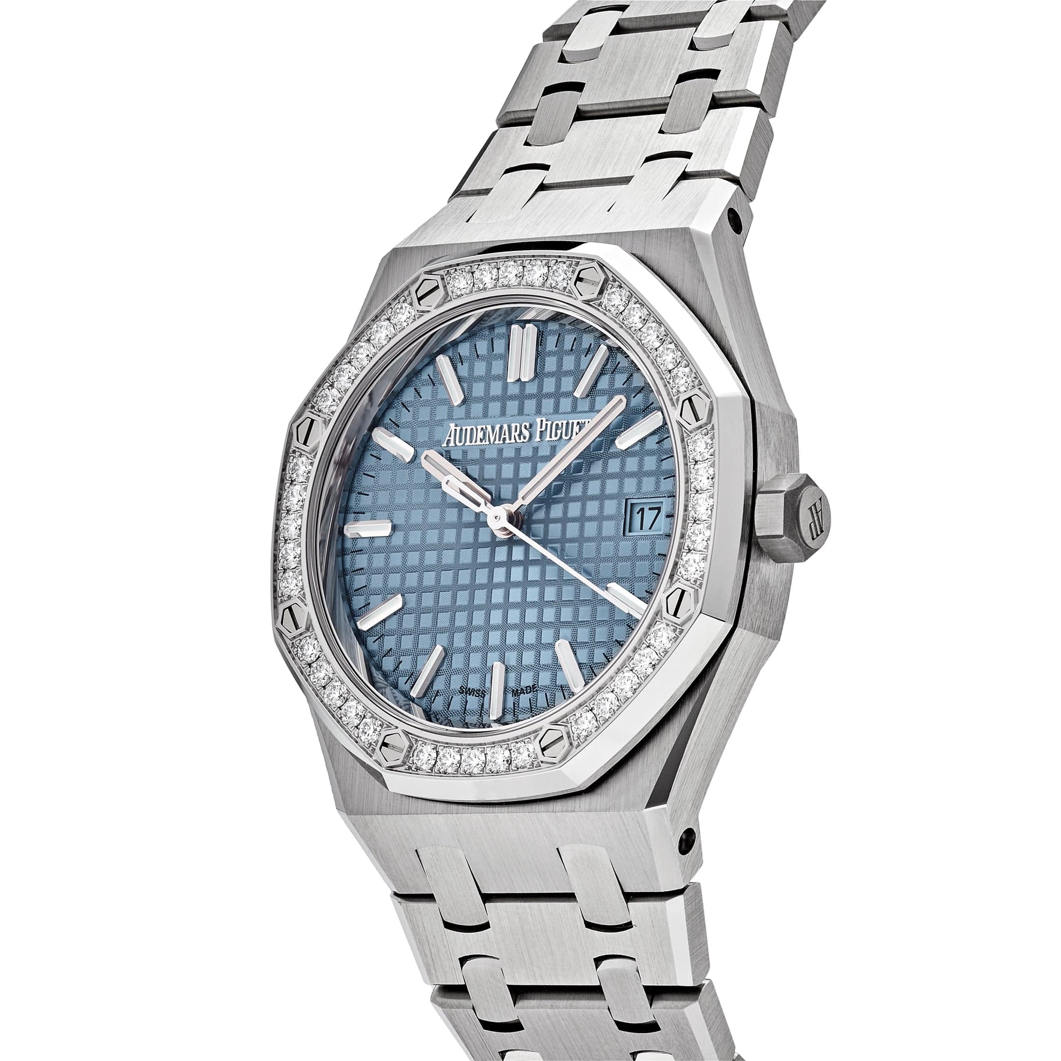 Audemars Piguet Royal Oak 77451ST.ZZ.1361ST.03 'Ladies' Stainless Steel Blue Dial Diamond Bezel - Image 3
