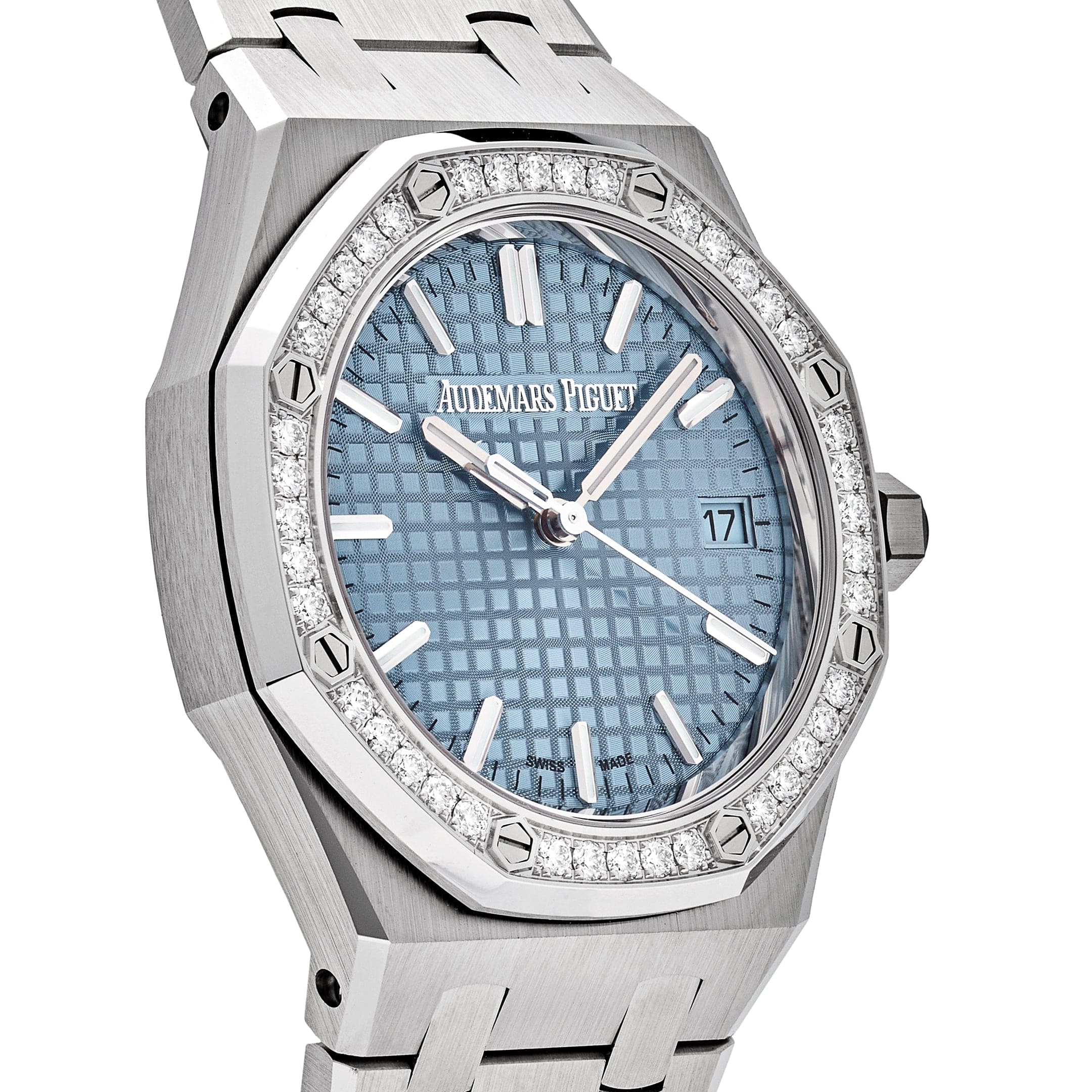 Audemars Piguet Royal Oak 77451ST.ZZ.1361ST.03 'Ladies' Stainless Steel Blue Dial Diamond Bezel - Image 5