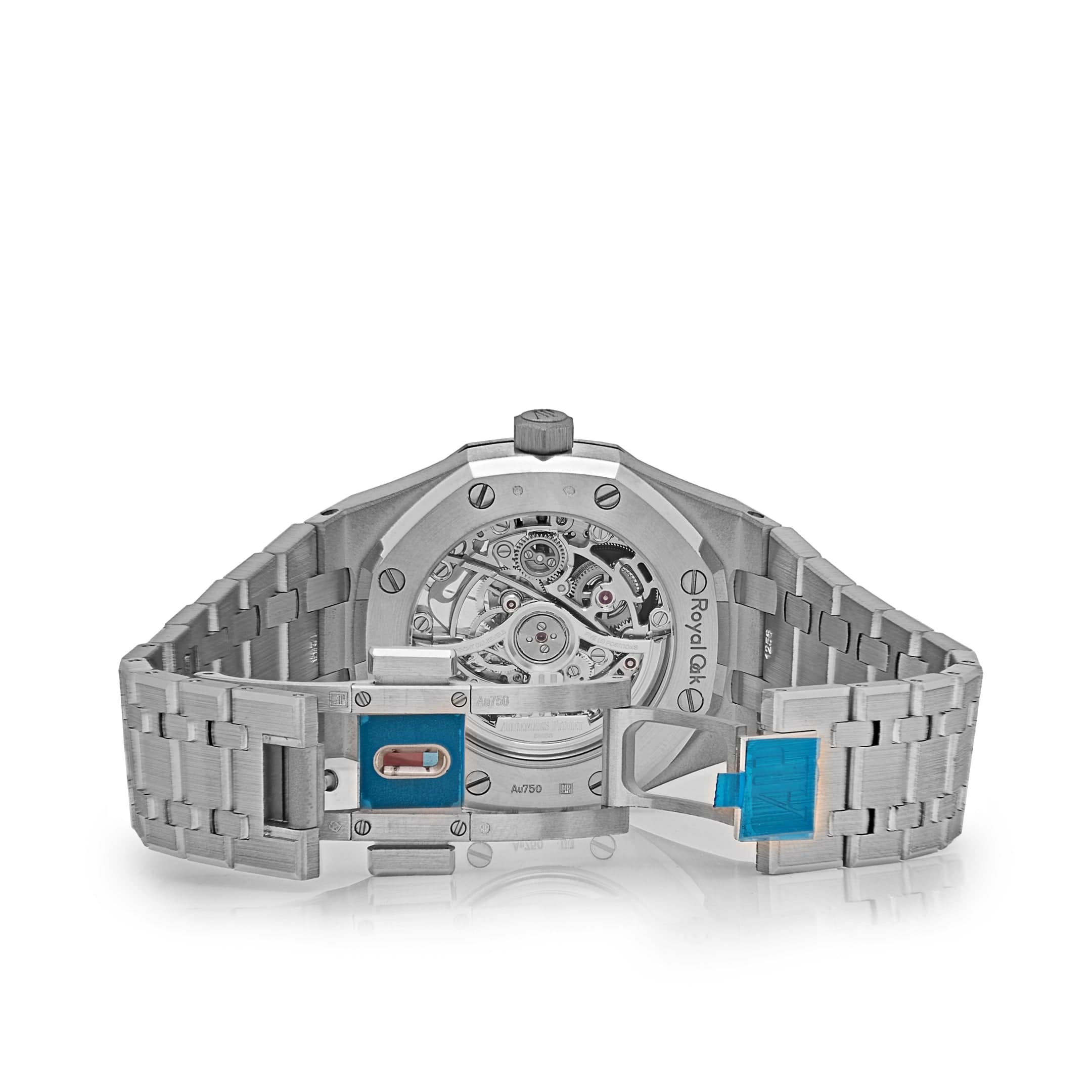 Audemars Piguet Royal Oak Openworked 15467BC.OO.1256BC.01 Double Balance Wheel White Gold Light-Blue Inner Bezel - Image 6