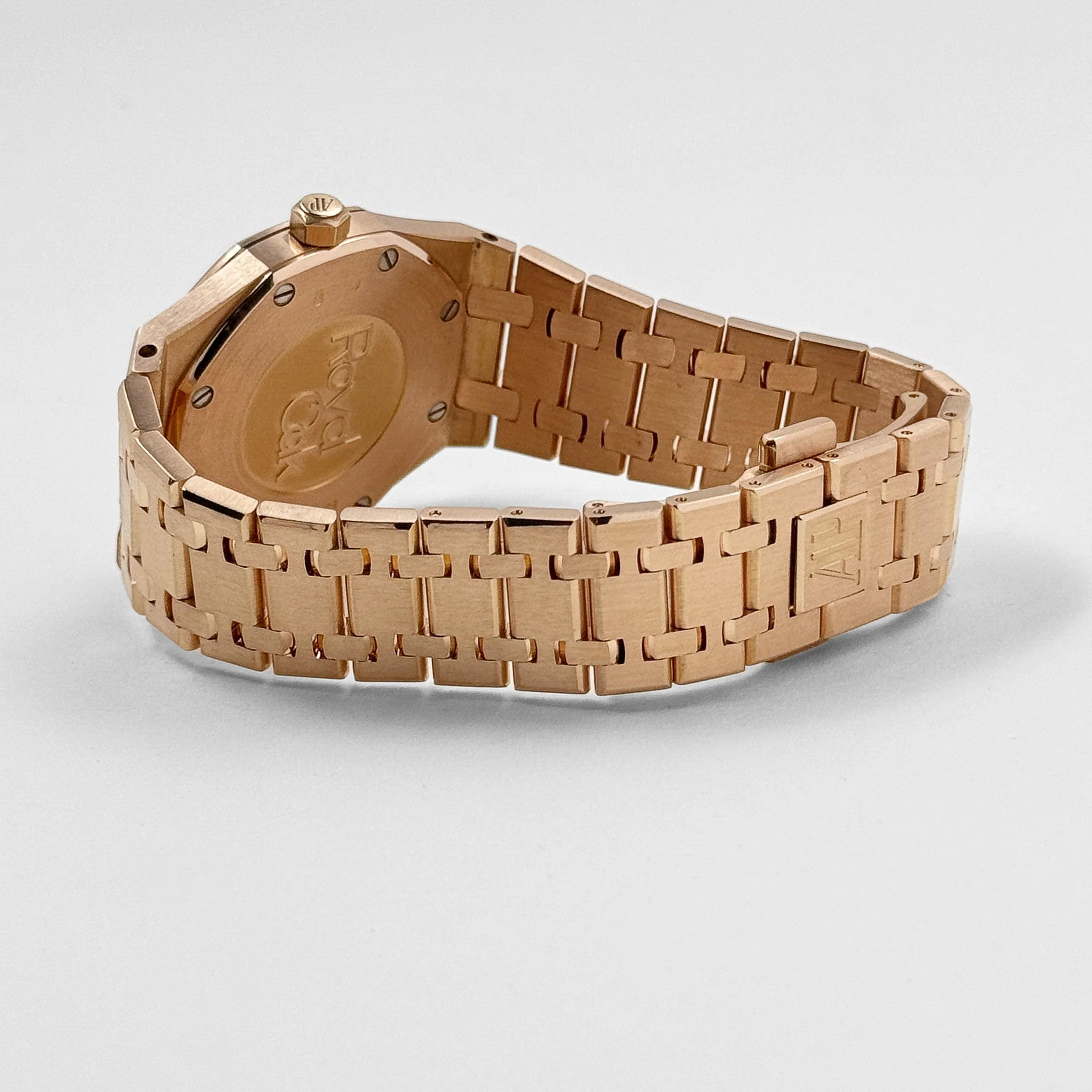 Audemars Piguet Royal Oak Quartz 67651OR.ZZ.1261OR.01 'Ladies' Rose Gold White Dial Diamond Bezel Quartz - Image 9