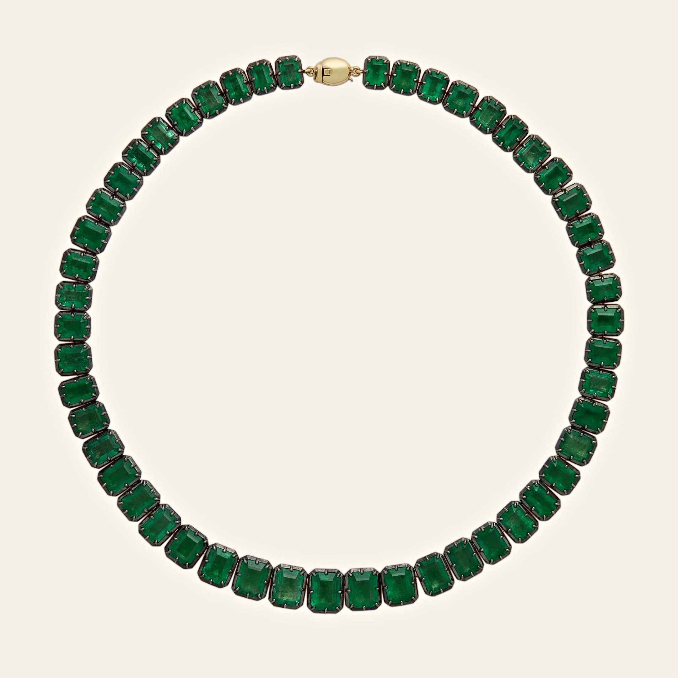 Black Rhodium Emerald Necklace