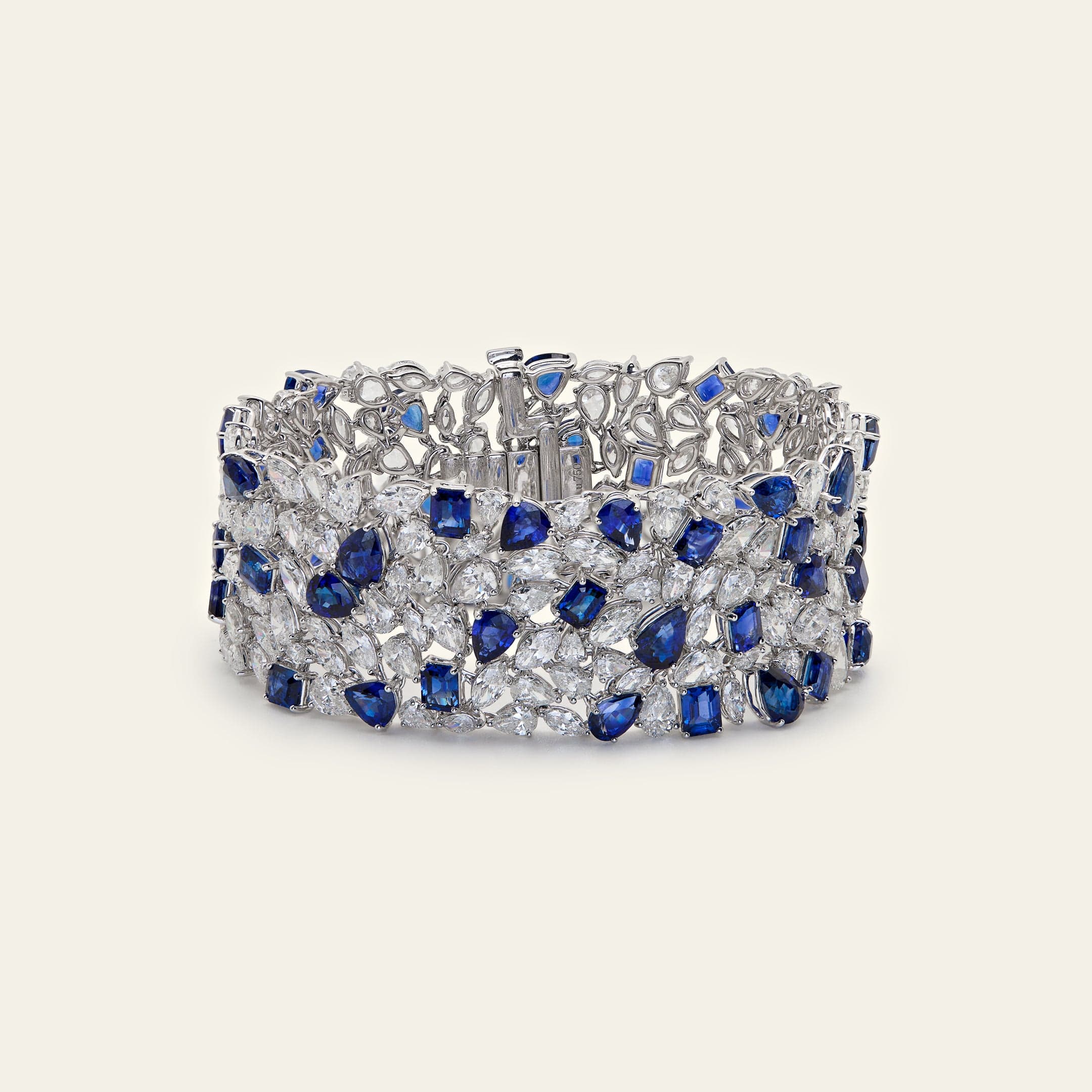 Diamond and Royal Blue Ceylon Sapphire Bracelet