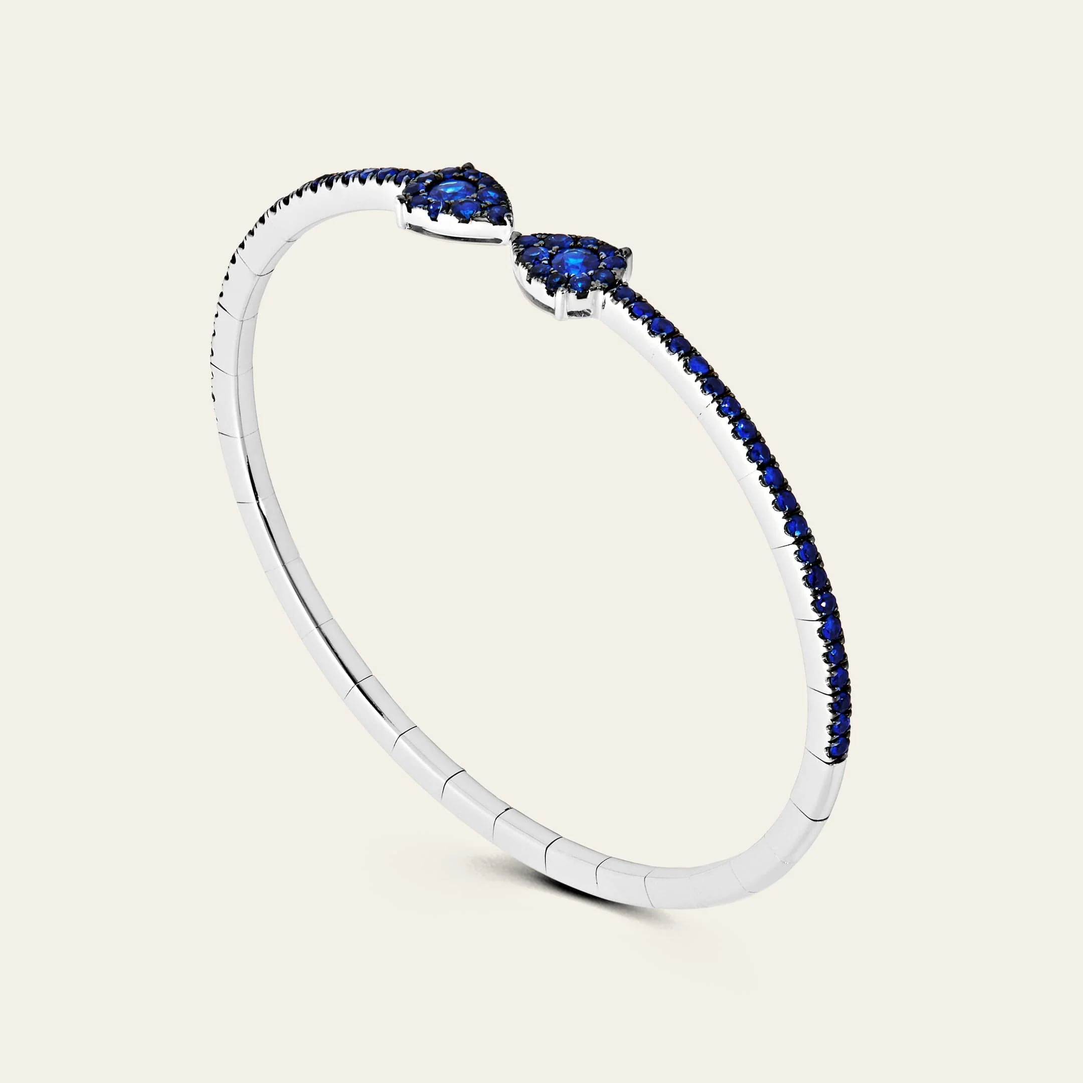 Blue Sapphire Flexible Cuff Bracelet - Image 3
