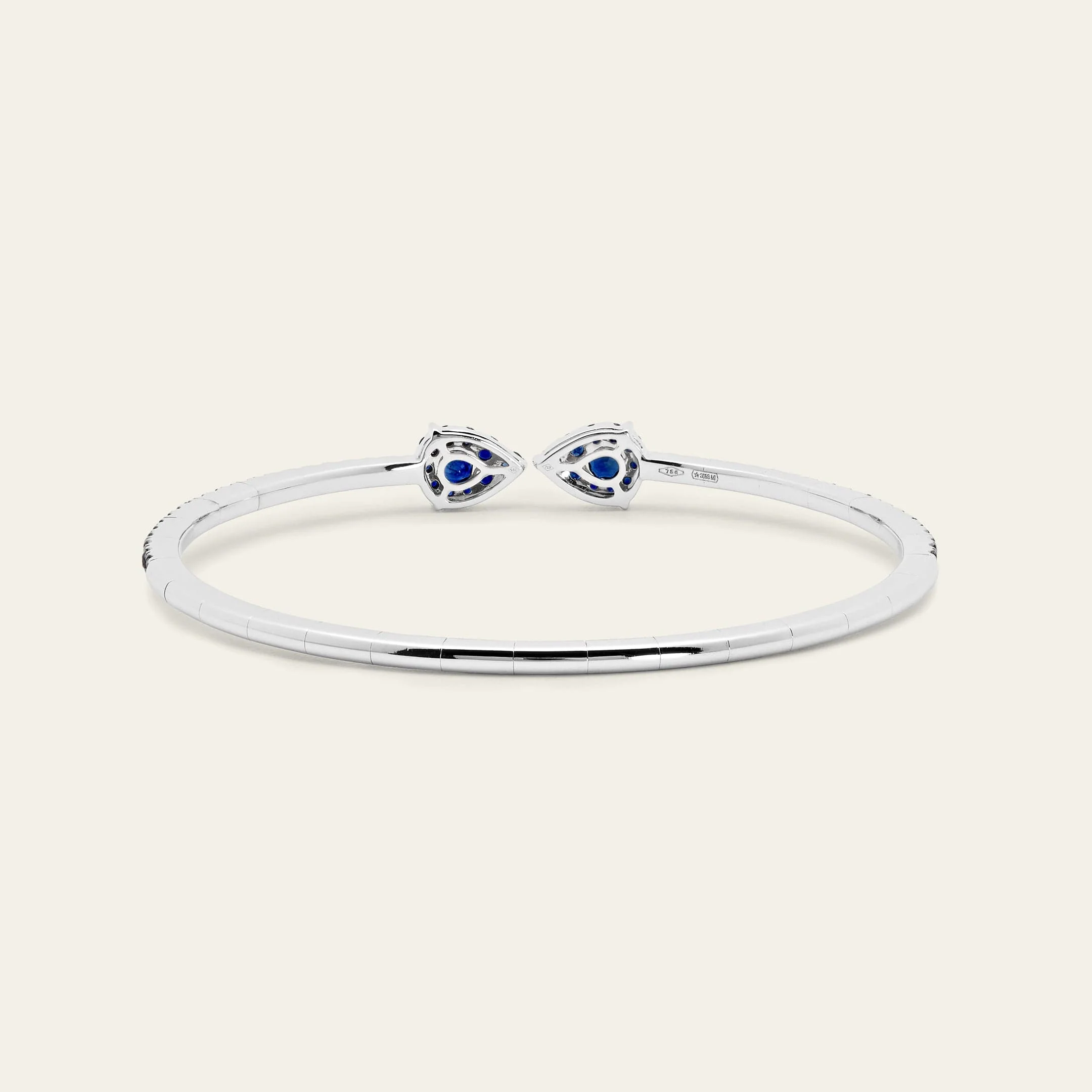 Blue Sapphire Flexible Cuff Bracelet - Image 4