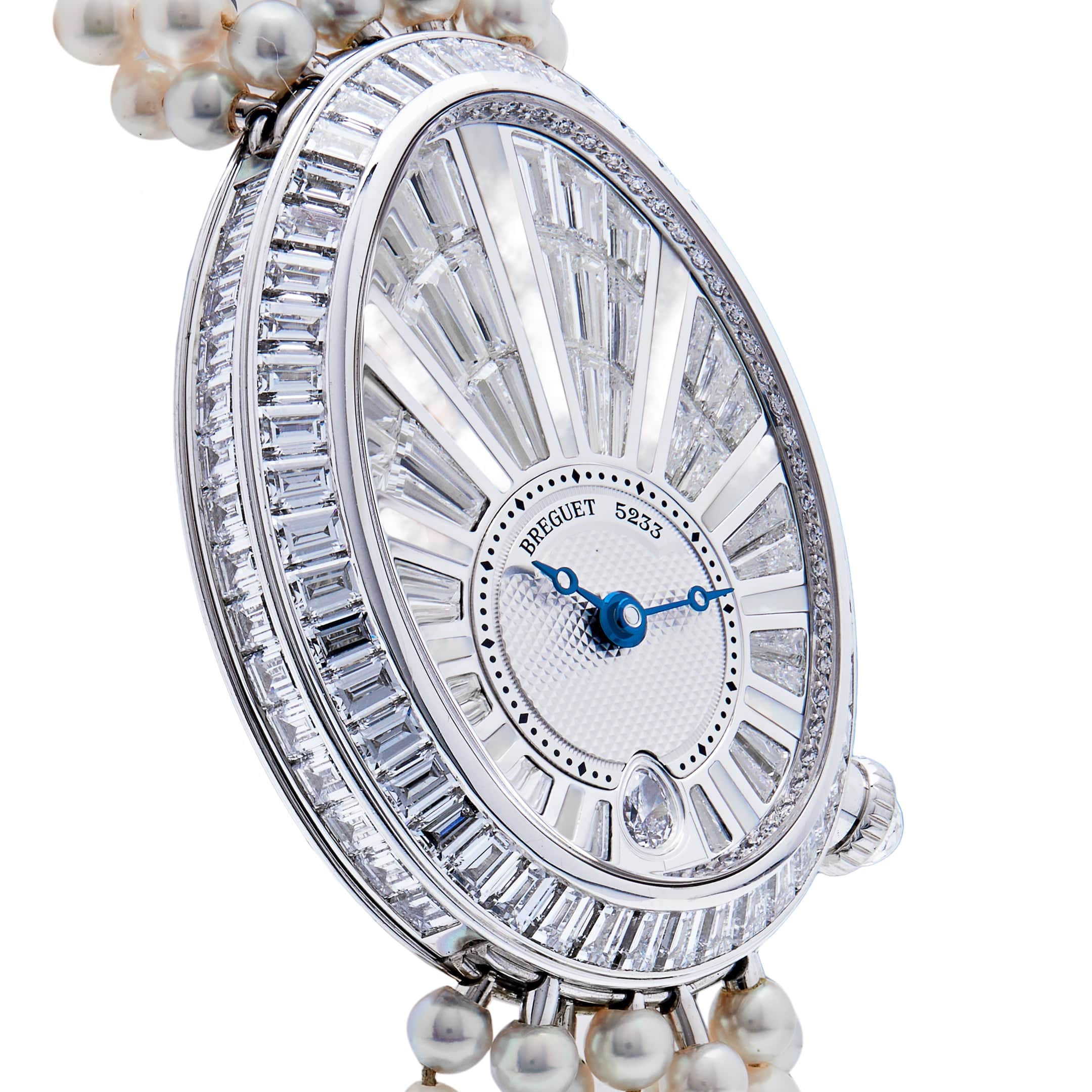 Breguet Reine de Naples 8939BB White Gold Baguette Diamonds Pearl Bracelet - Image 3