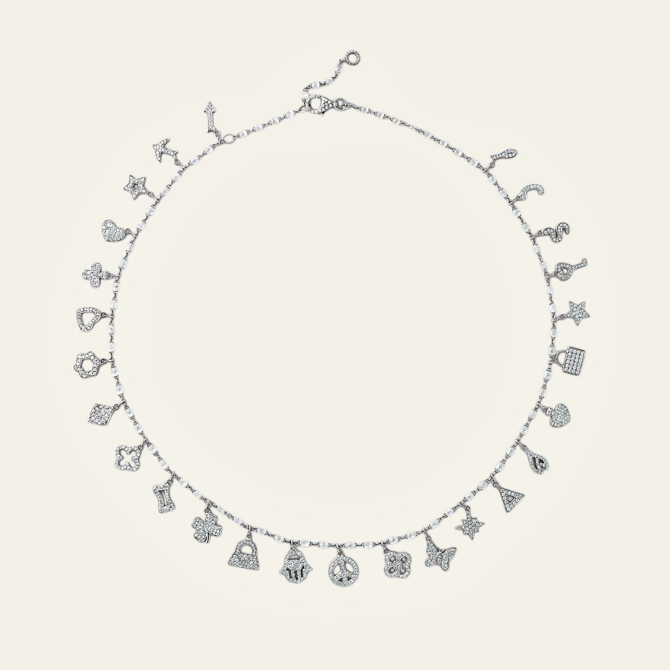 Briolette Diamond Charm Necklace