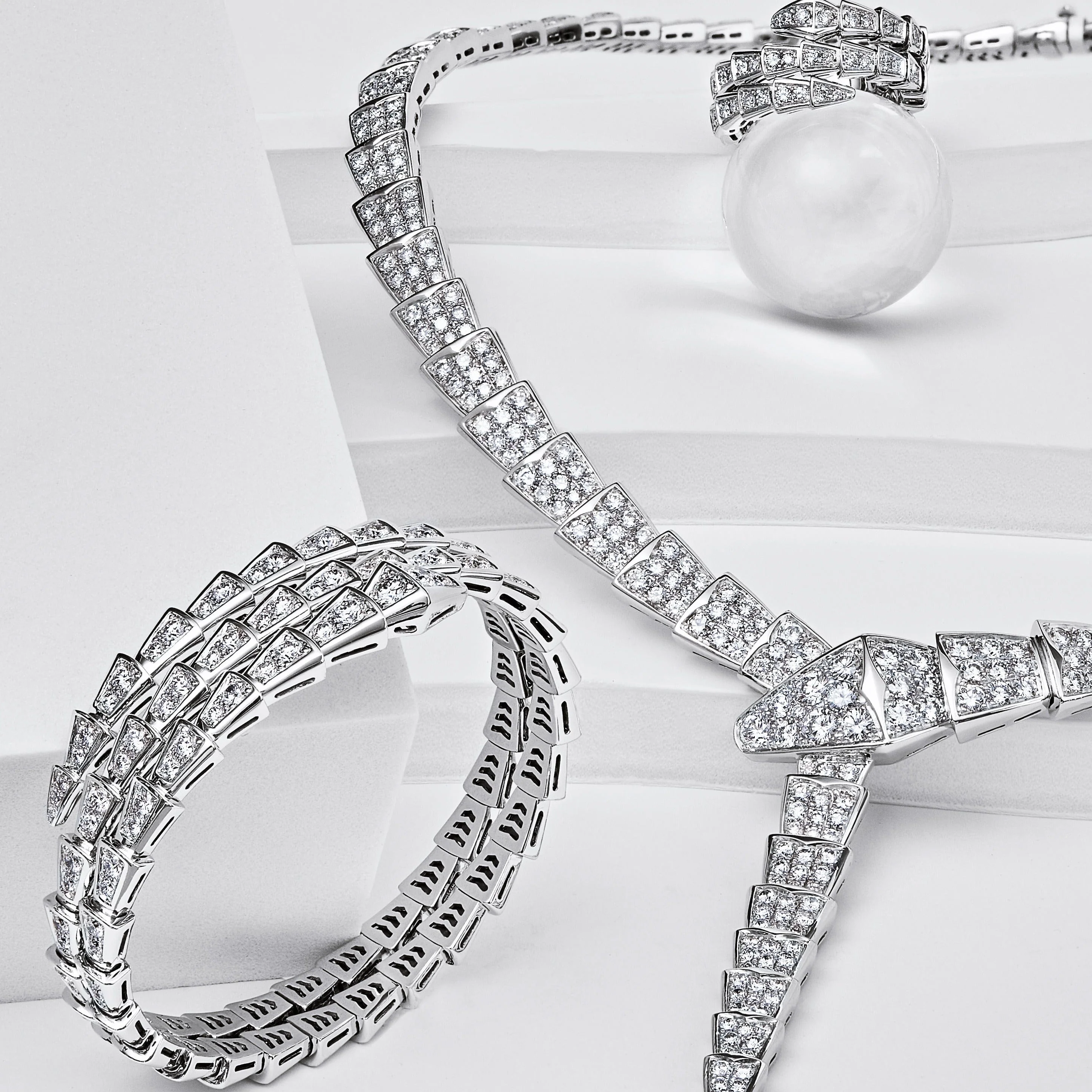 BVLGARI Serpenti Two-Coil Bracelet White Gold Diamond 357274 - Image 3