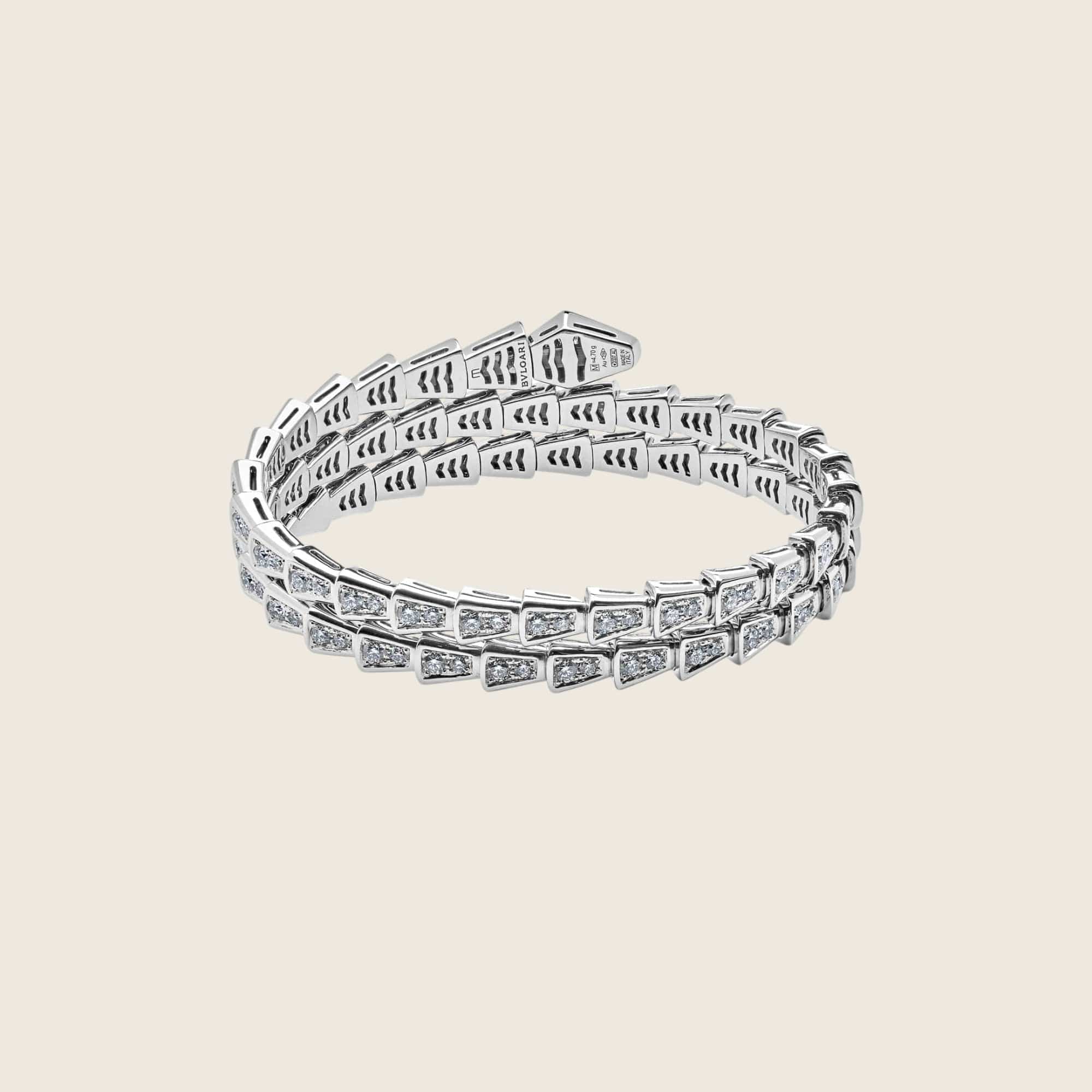 BVLGARI Serpenti Two-Coil Bracelet White Gold Diamond 357274 - Image 4