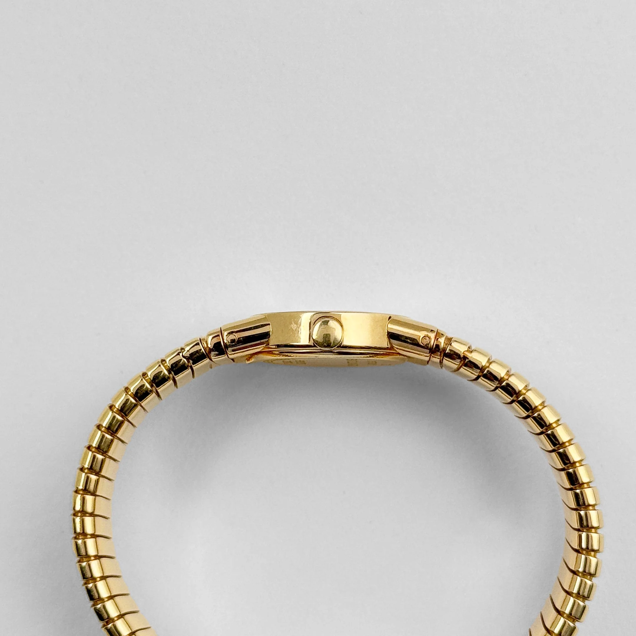 BVLGARI Tubogas BB192TG 1 Row Yellow Gold Black Diamond Dial Quartz - Image 6