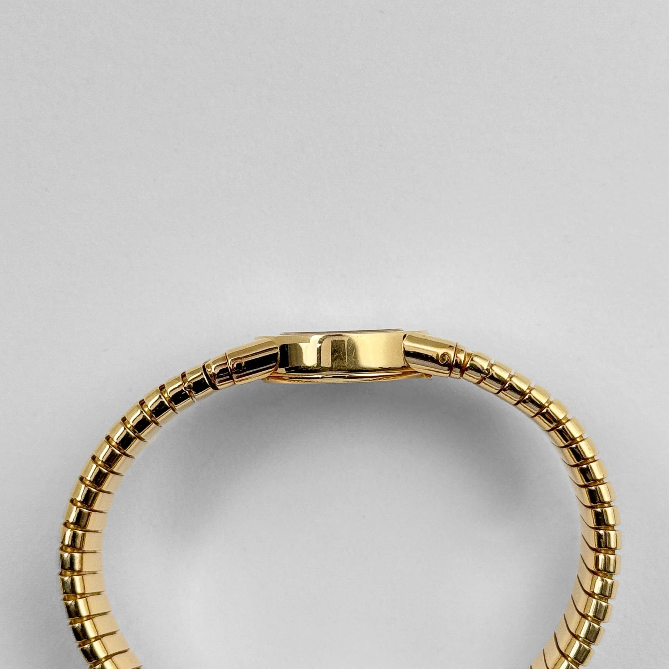 BVLGARI Tubogas BB192TG 1 Row Yellow Gold Black Diamond Dial Quartz - Image 7