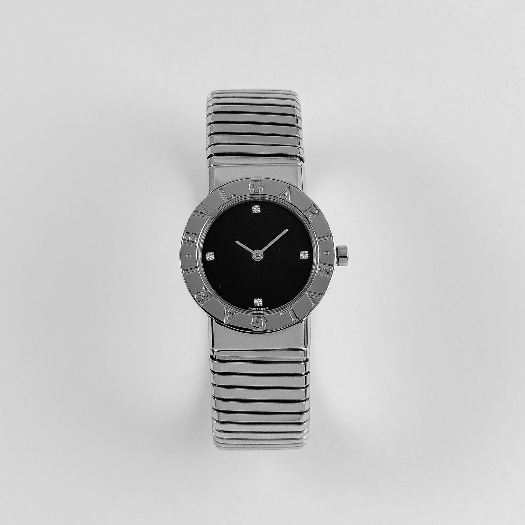 BVLGARI Tubogas BB262TS 'Ladies' Stainless Steel Black Diamond Dial Quartz - Image 4