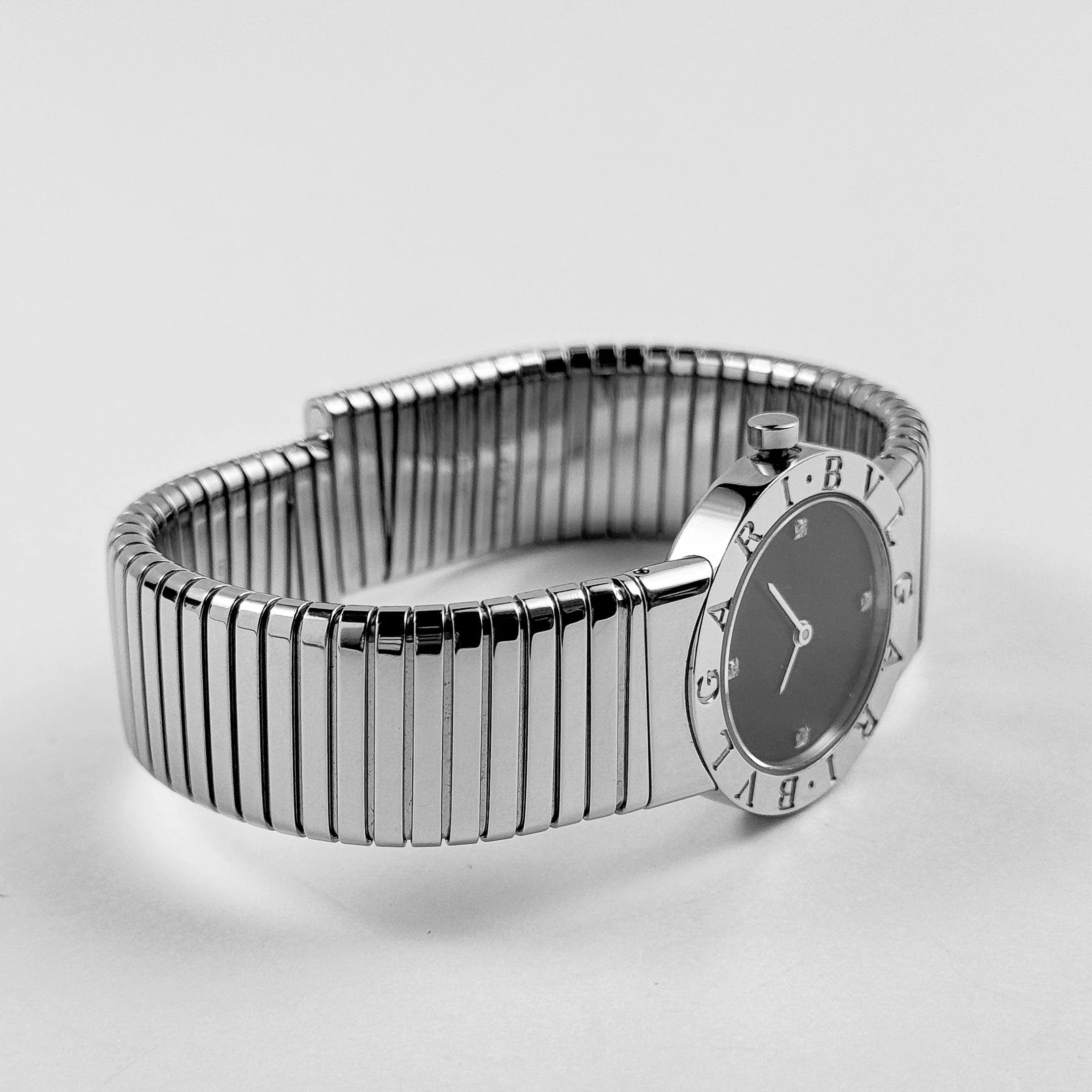 BVLGARI Tubogas BB262TS 'Ladies' Stainless Steel Black Diamond Dial Quartz - Image 6
