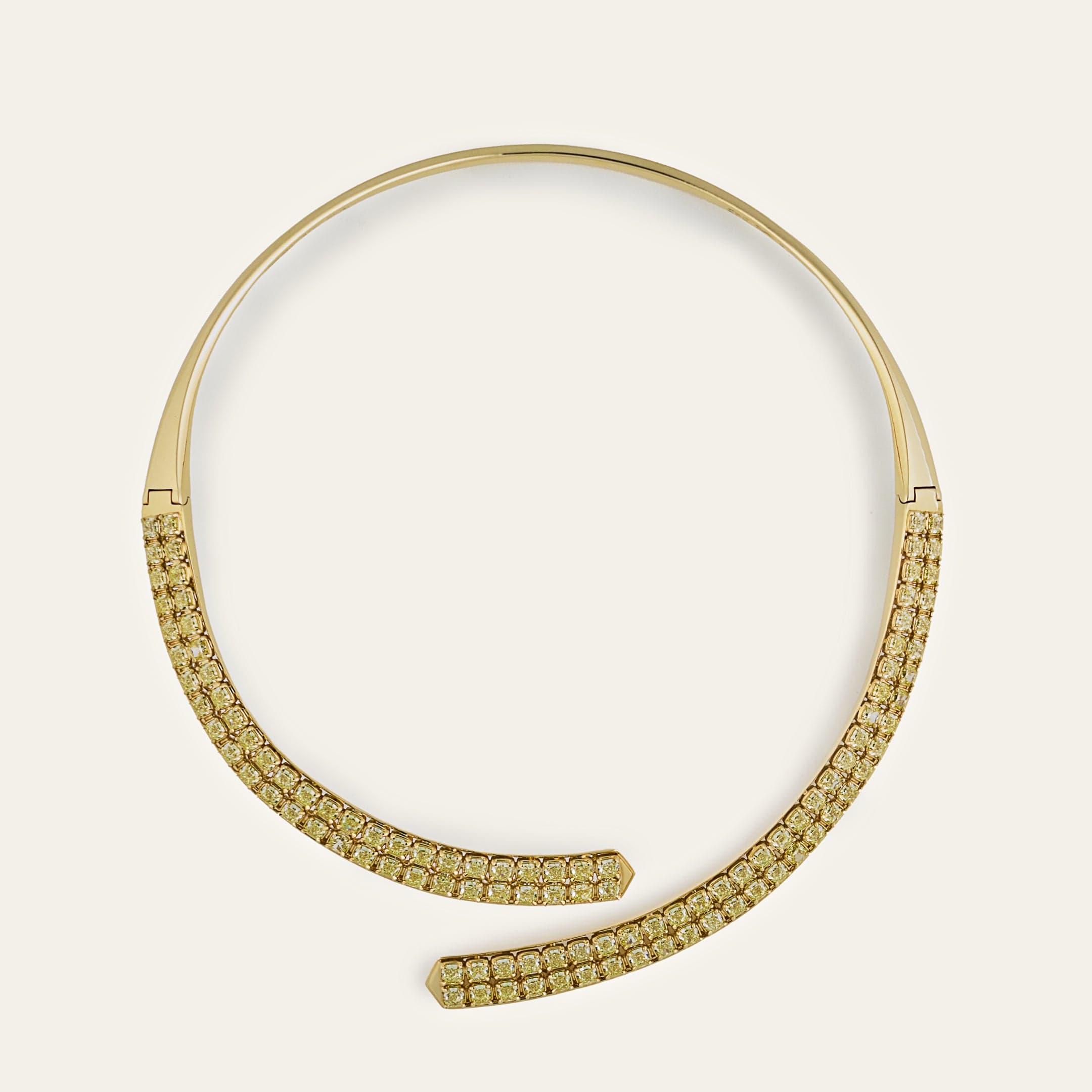Bypass Cuff Yellow Diamond Necklace - Image 3