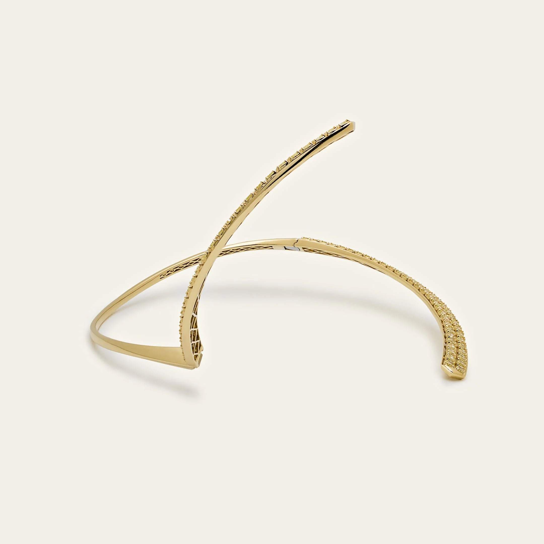 Bypass Cuff Yellow Diamond Necklace - Image 5