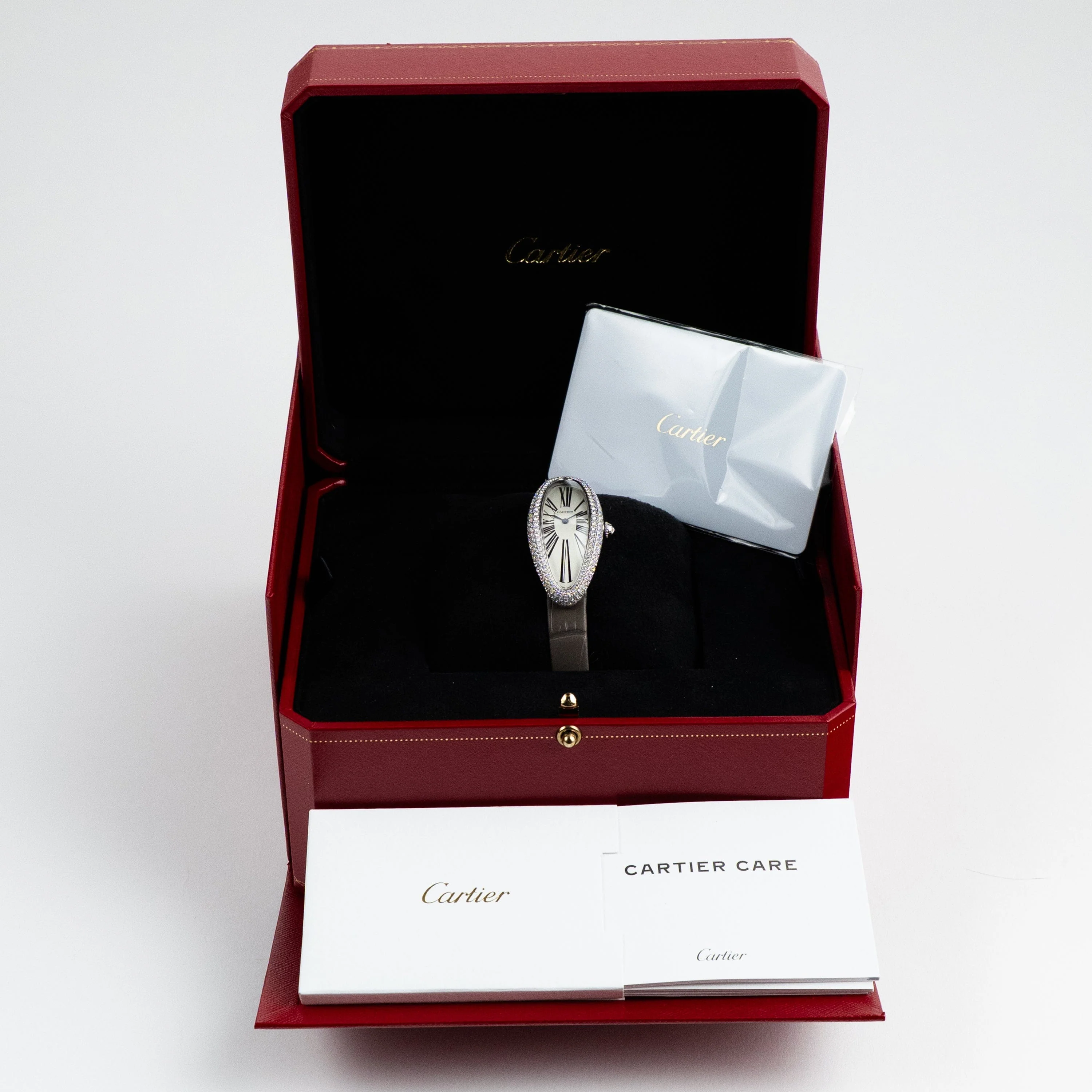 Cartier Baignoire Allongée WJBA0007 White Gold Silver Dial Diamond Bezel (2026) - Image 14