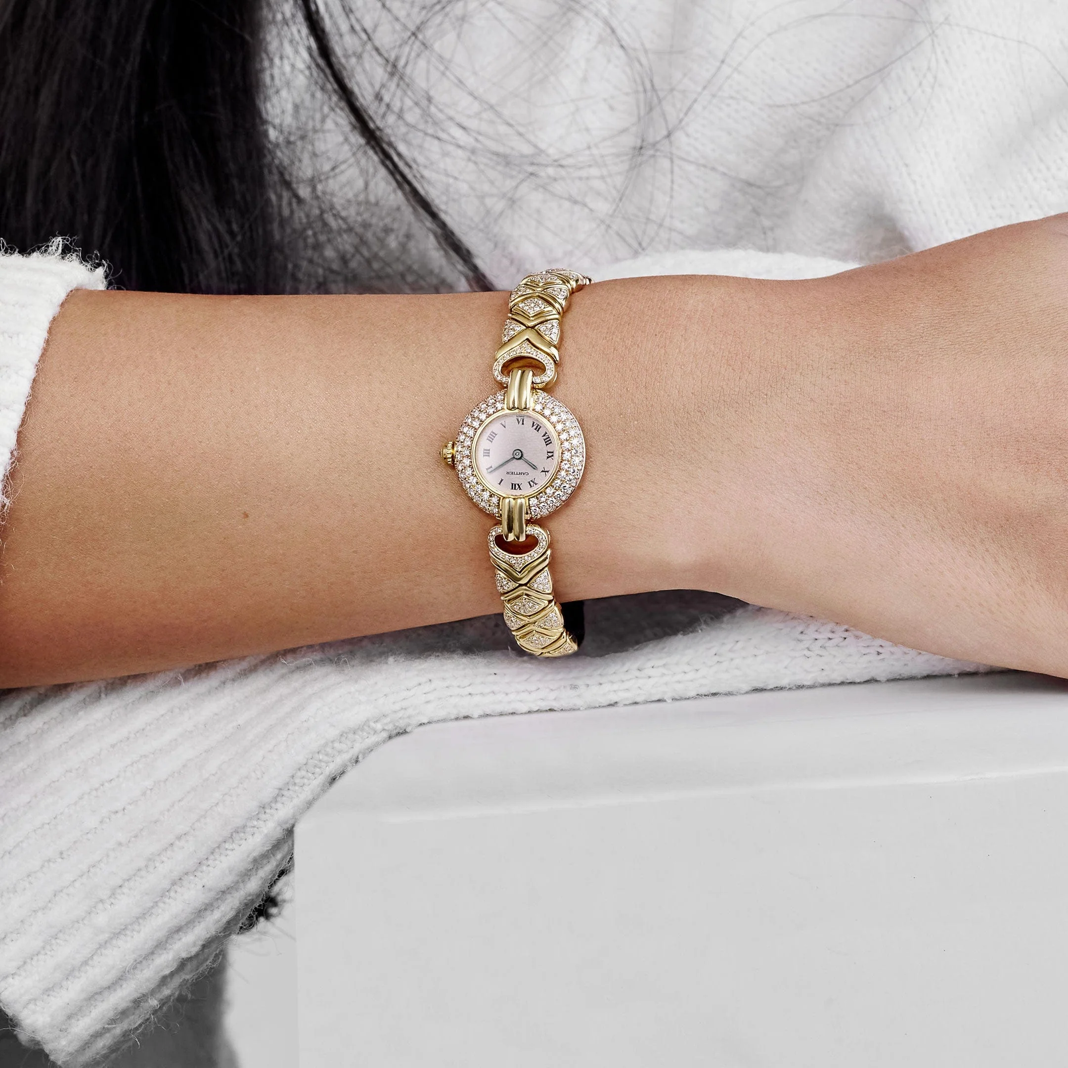 Cartier Colisée 'Ladies' Yellow Gold White Dial Diamond Bezel Quartz - Image 3
