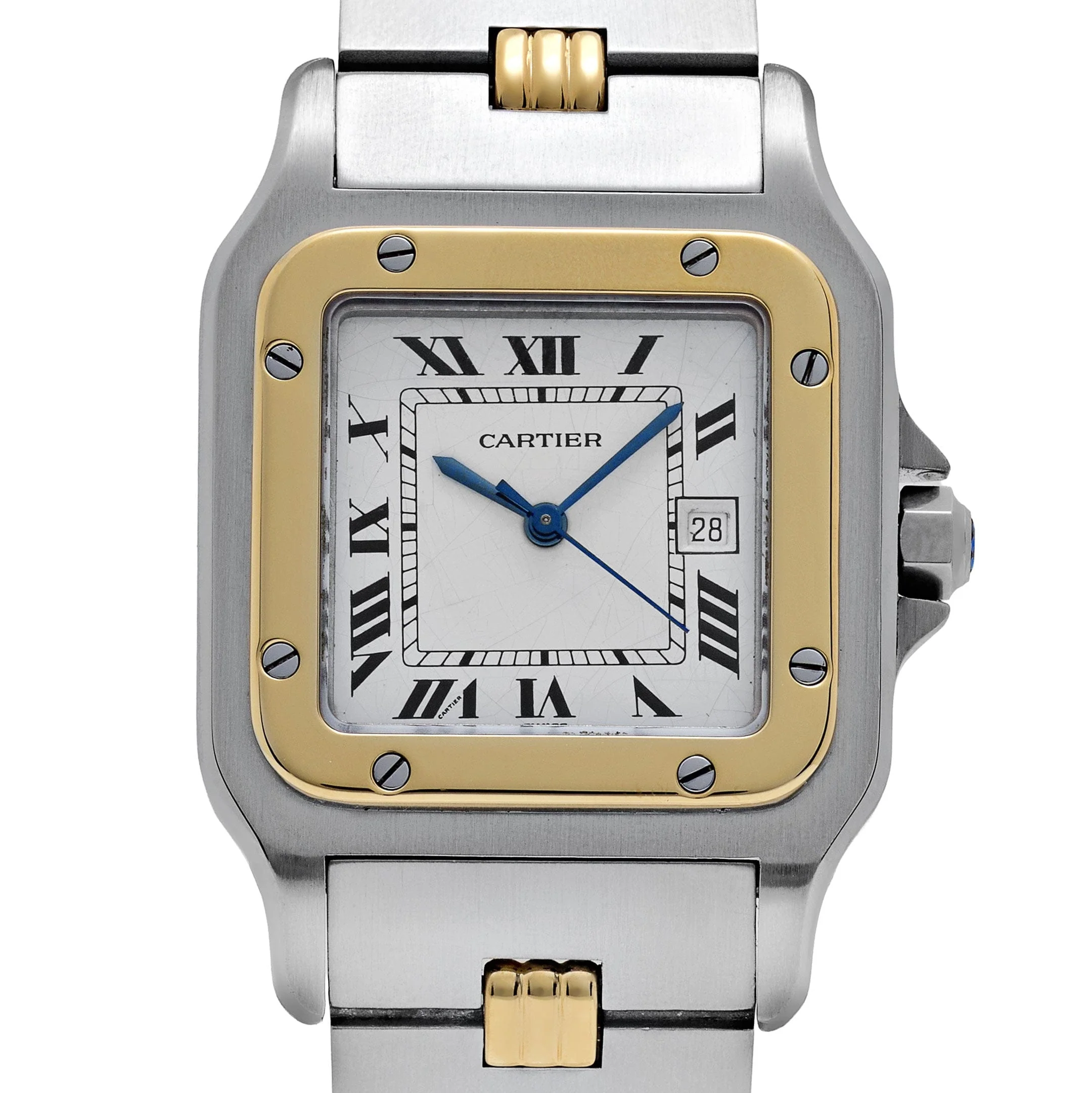 Cartier Santos Carrée 2961 Yellow Gold Stainless Steel White Dial - Image 4