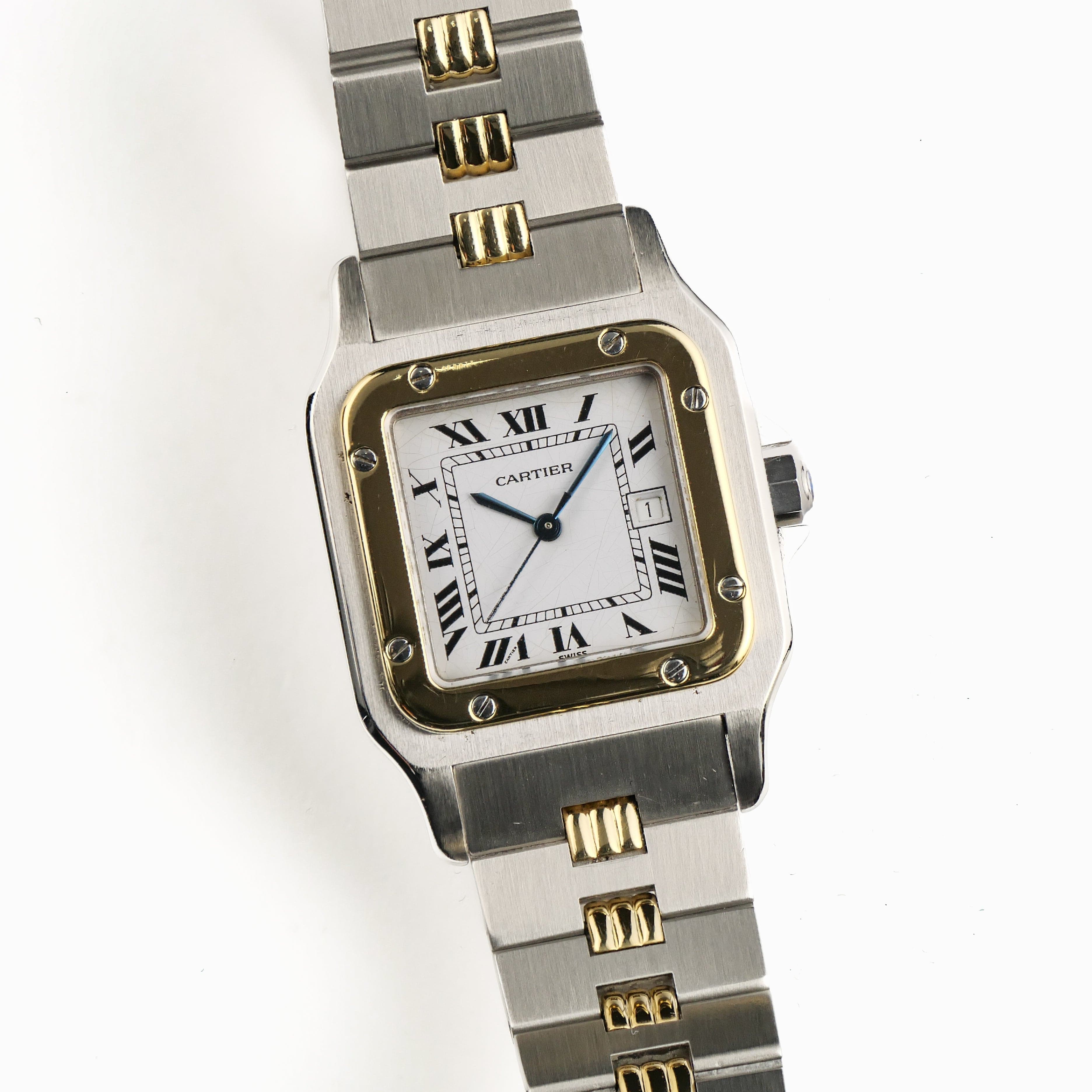 Cartier Santos Carrée 2961 Yellow Gold Stainless Steel White Dial - Image 5