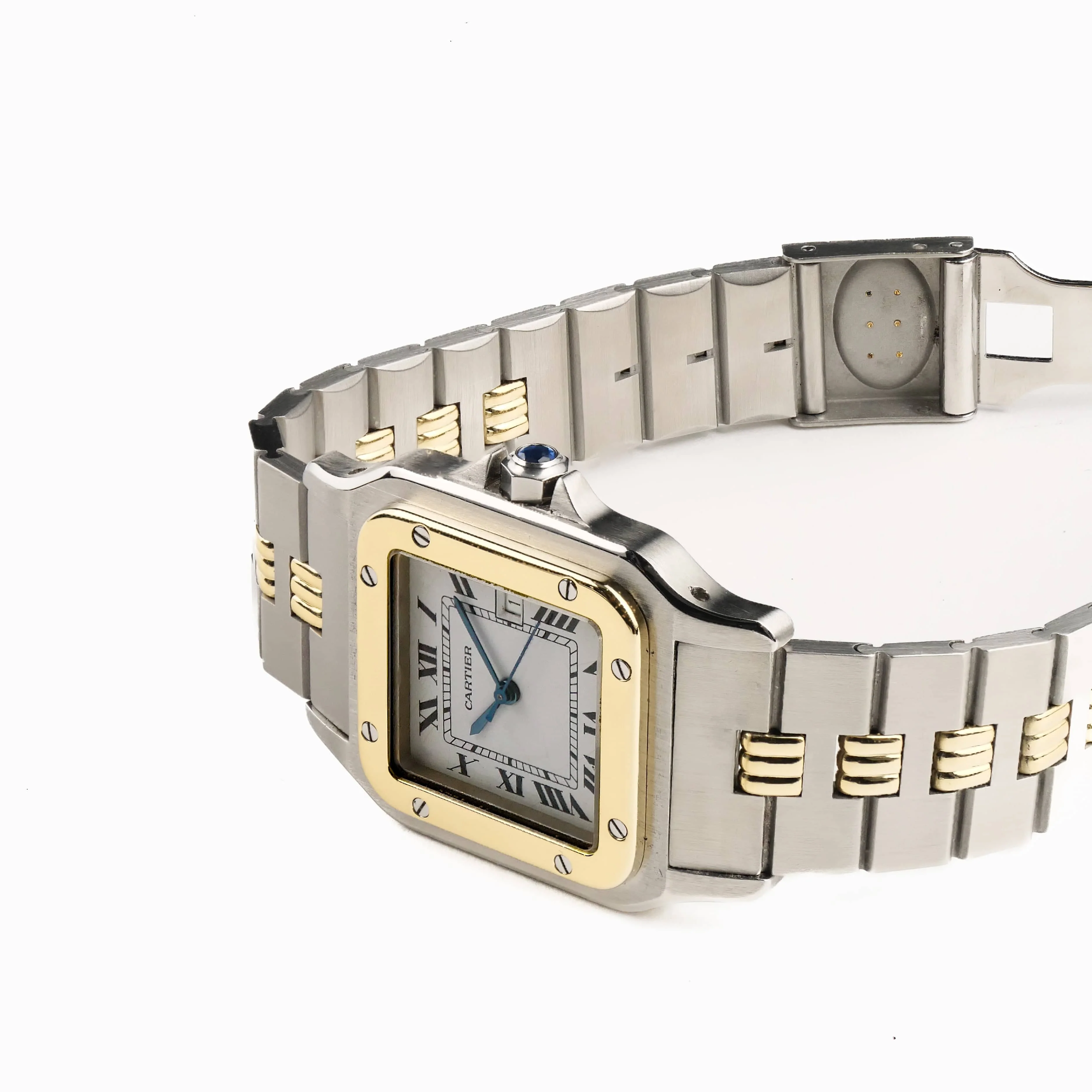 Cartier Santos Carrée 2961 Yellow Gold Stainless Steel White Dial - Image 6