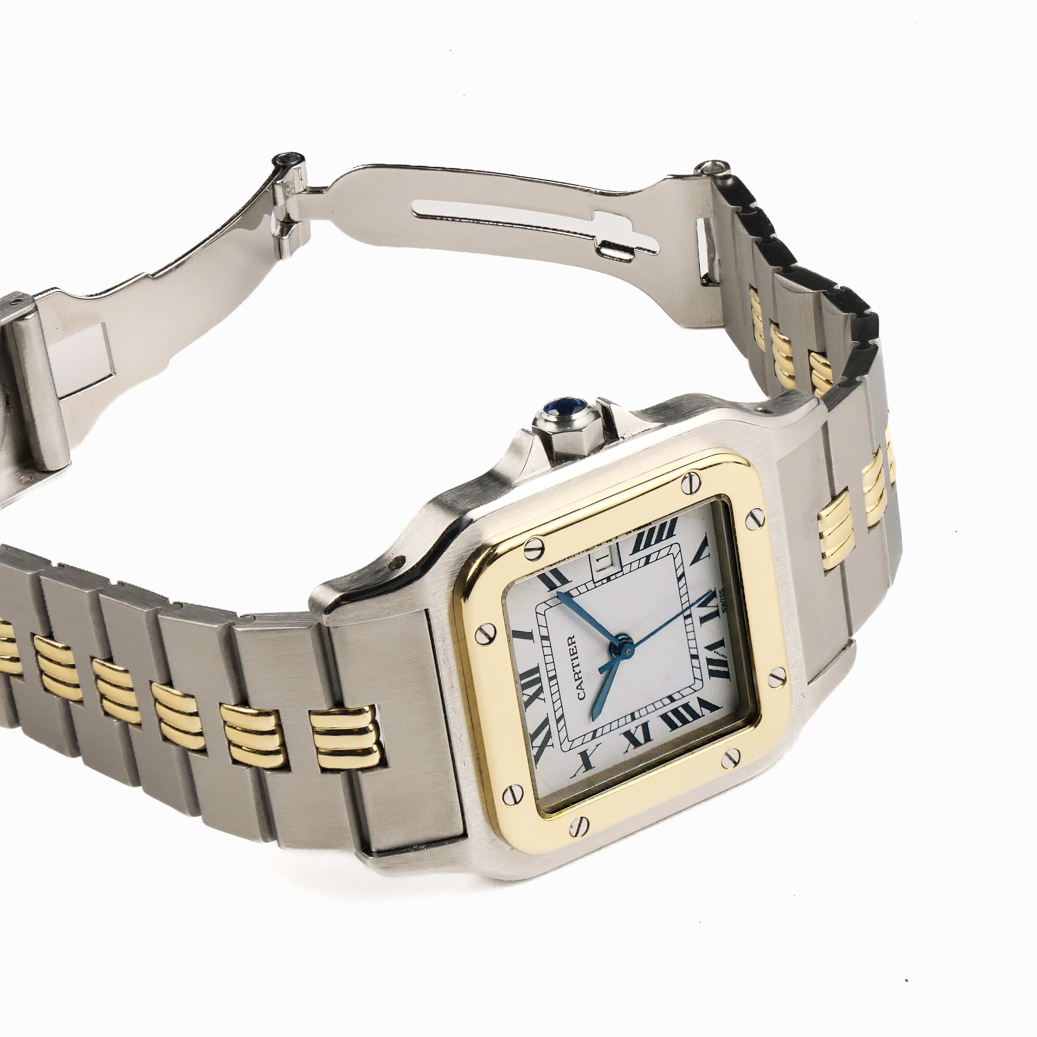 Cartier Santos Carrée 2961 Yellow Gold Stainless Steel White Dial - Image 7
