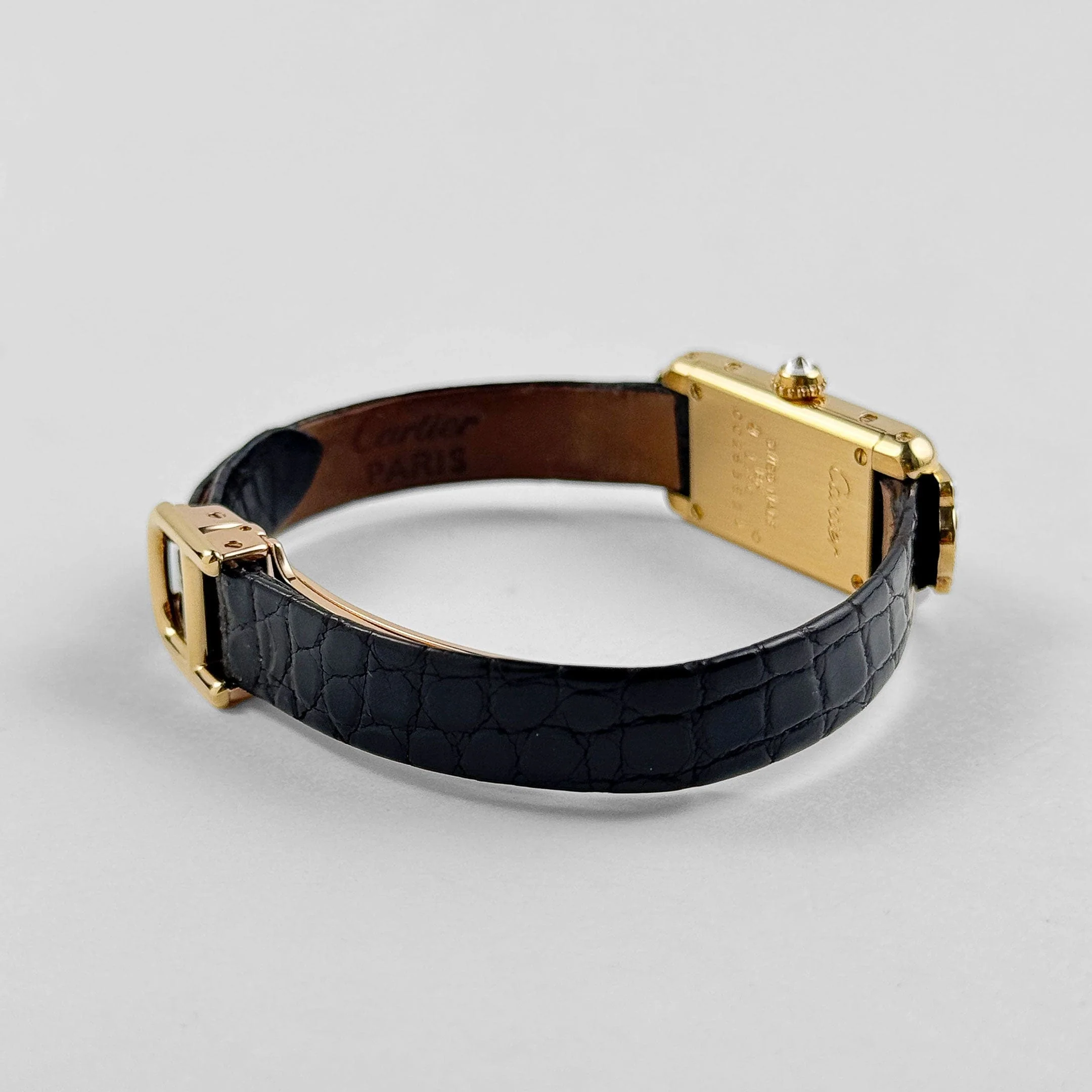 Cartier Tank Allongée 1380 Yellow Gold Ivory Dial Diamond Bezel Quartz - Image 9