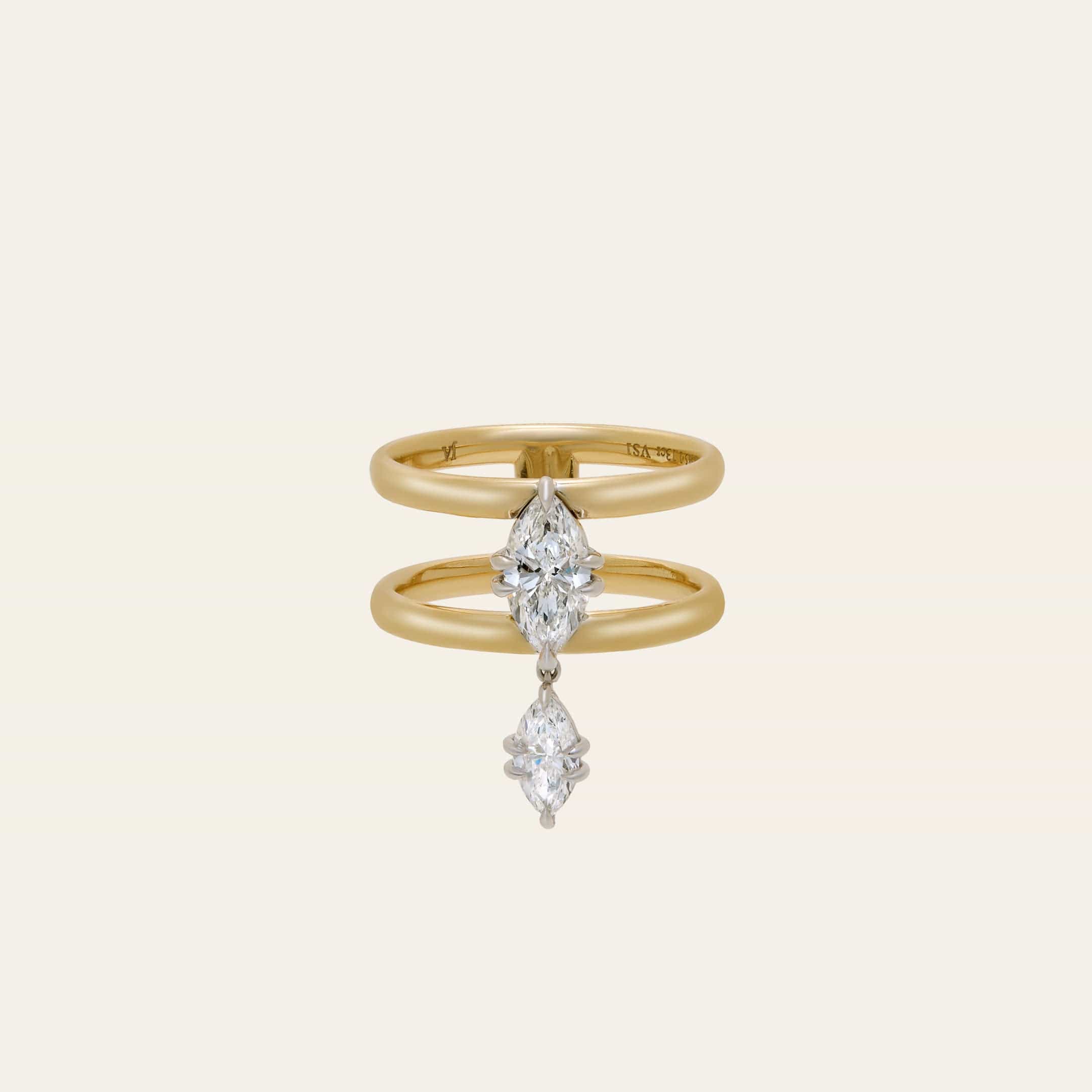 Celestia Double Drop Ring