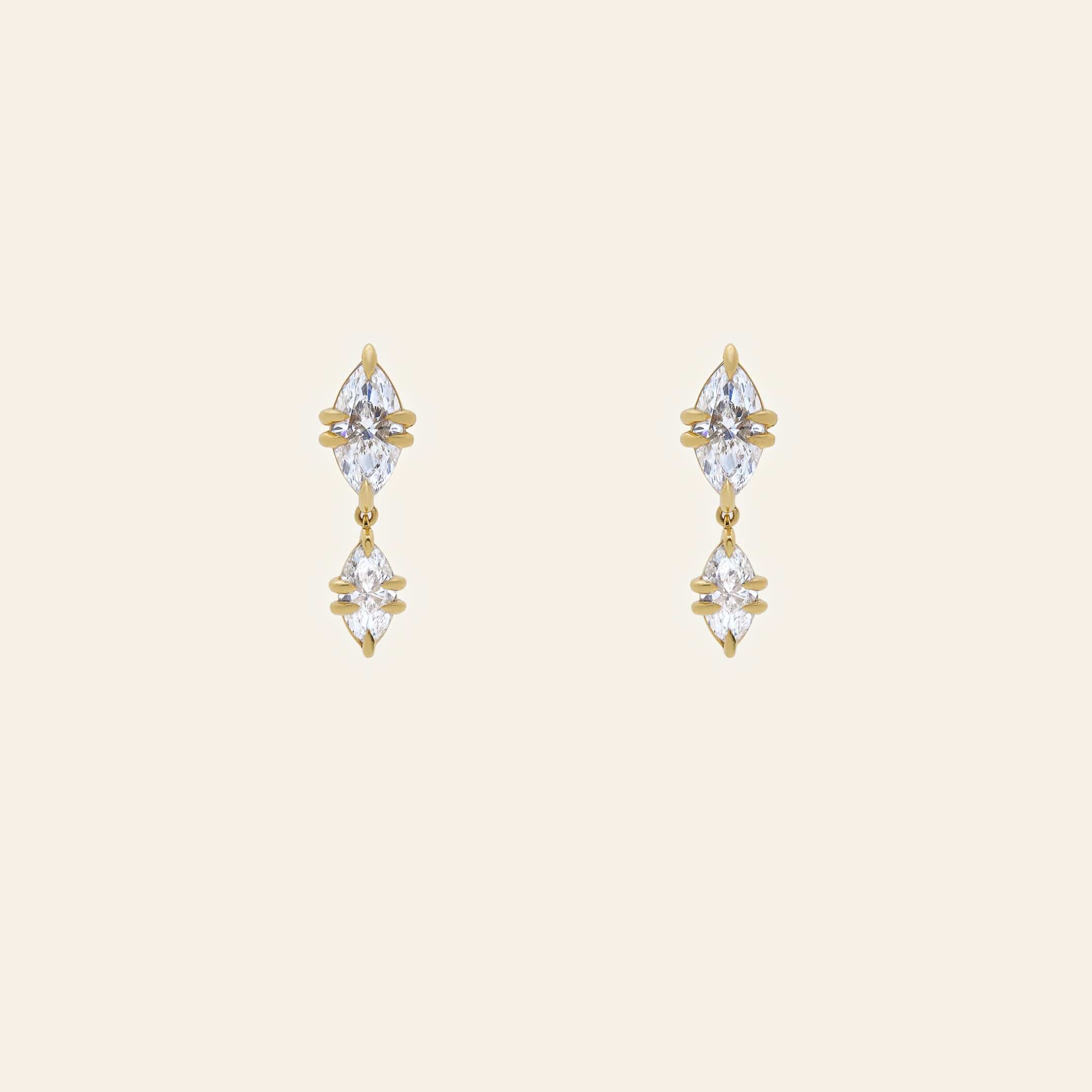 Celestia Diamond Drop Earrings - Image 4