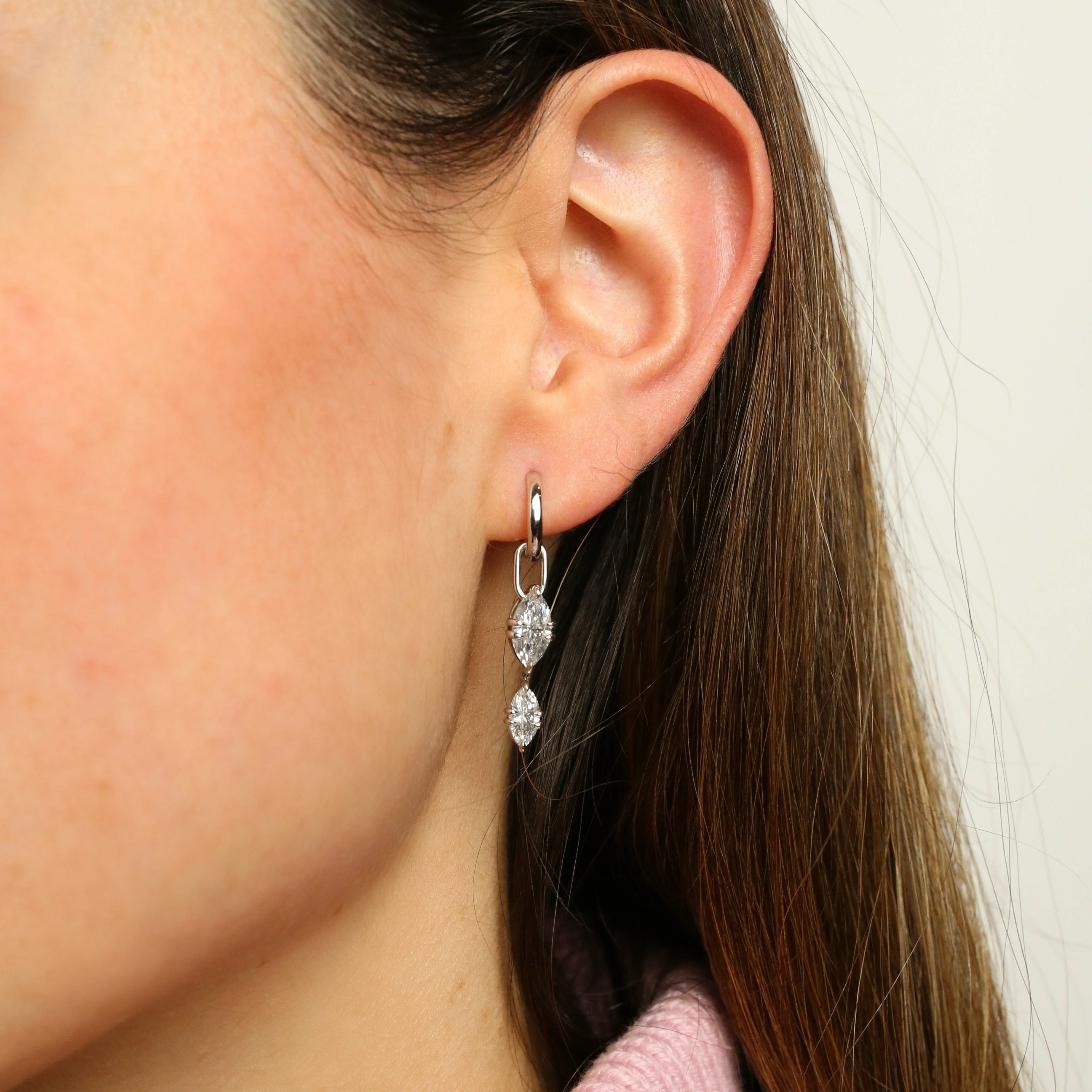 Celestia Diamond Hoop Earrings - Image 2