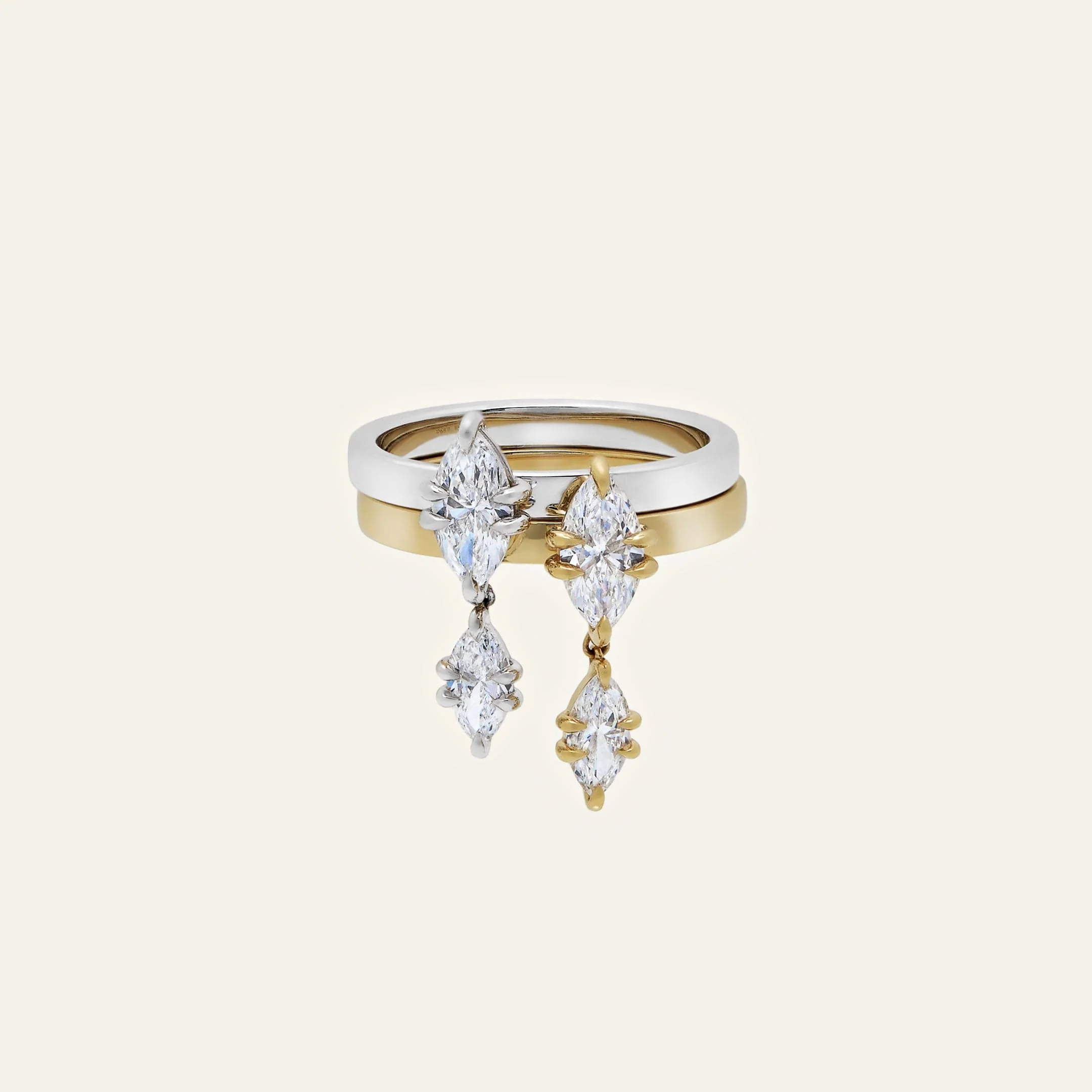 Celestia Diamond Drop Ring in Yellow Gold - Image 3
