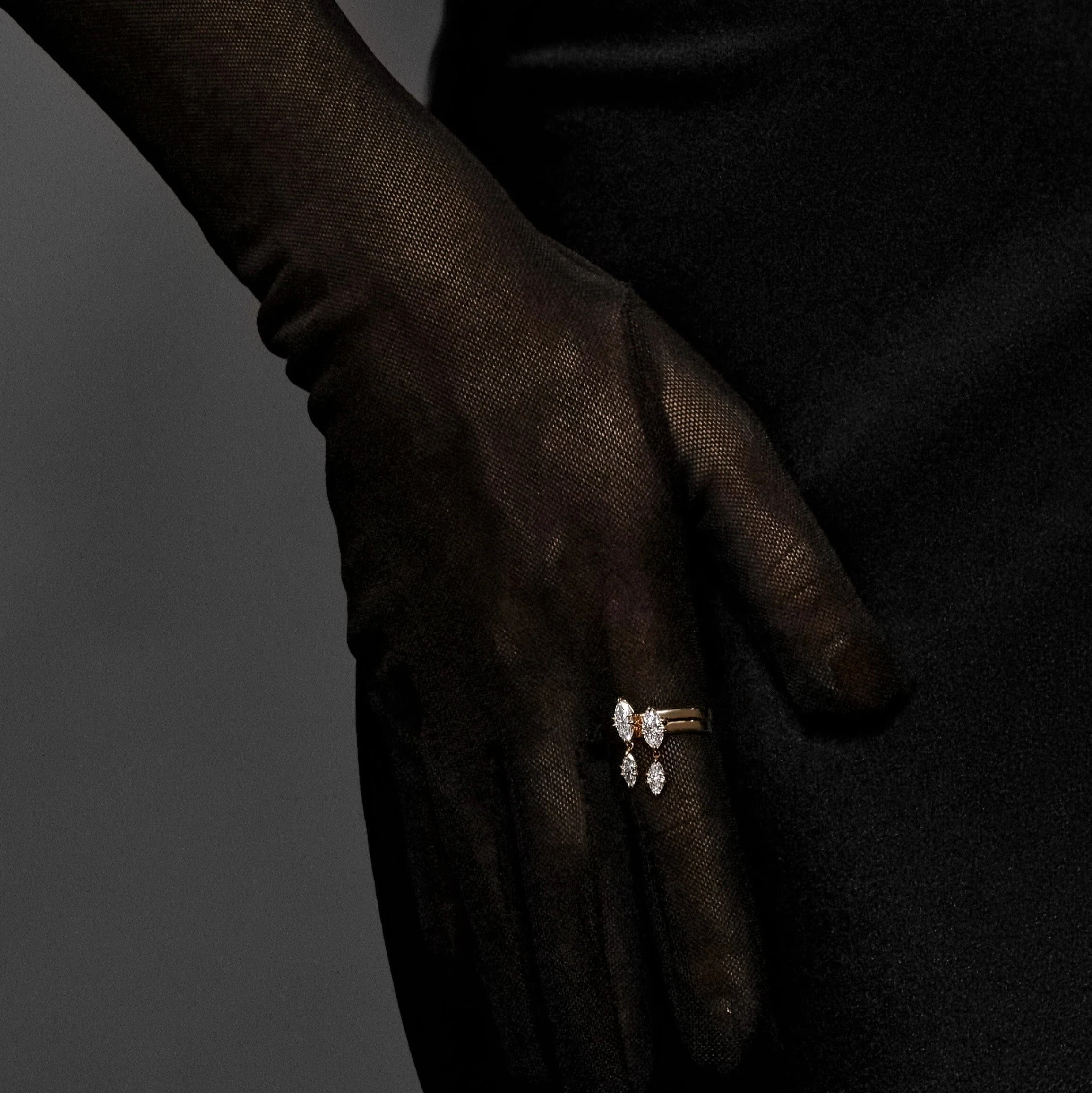 Celestia Diamond Drop Ring in Yellow Gold - Image 4