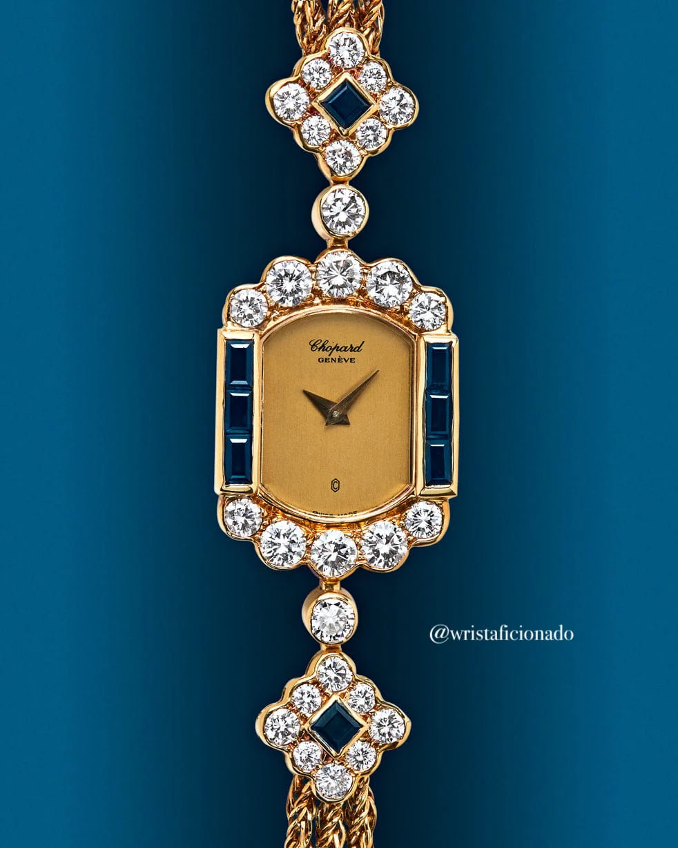 Chopard Vintage 'Ladies' Yellow Gold Blue Sapphire Diamond Watch - Image 7