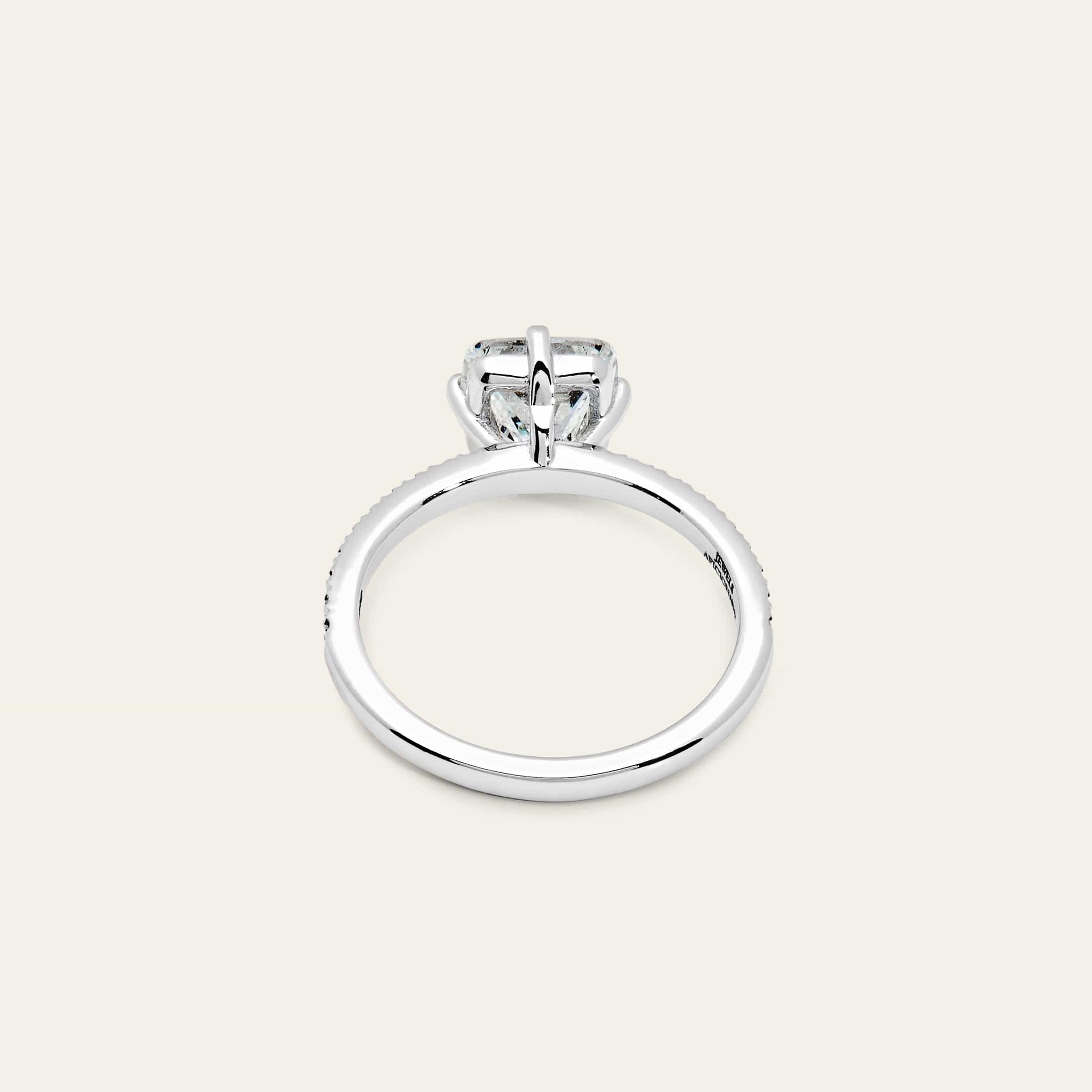 Cushion Cut Diamond White Gold Engagement Ring - Image 4