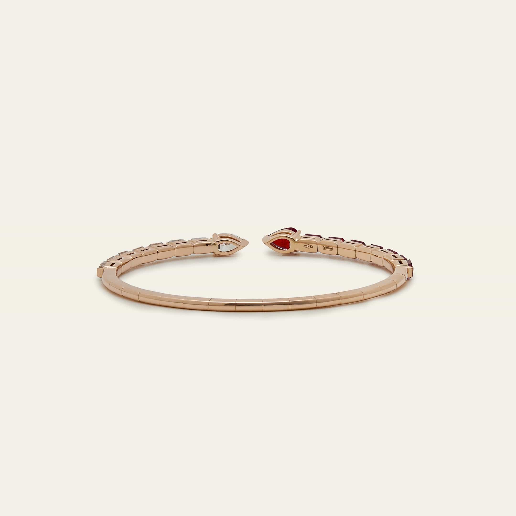 Diamond and Ruby Cuff Bracelet - Image 3