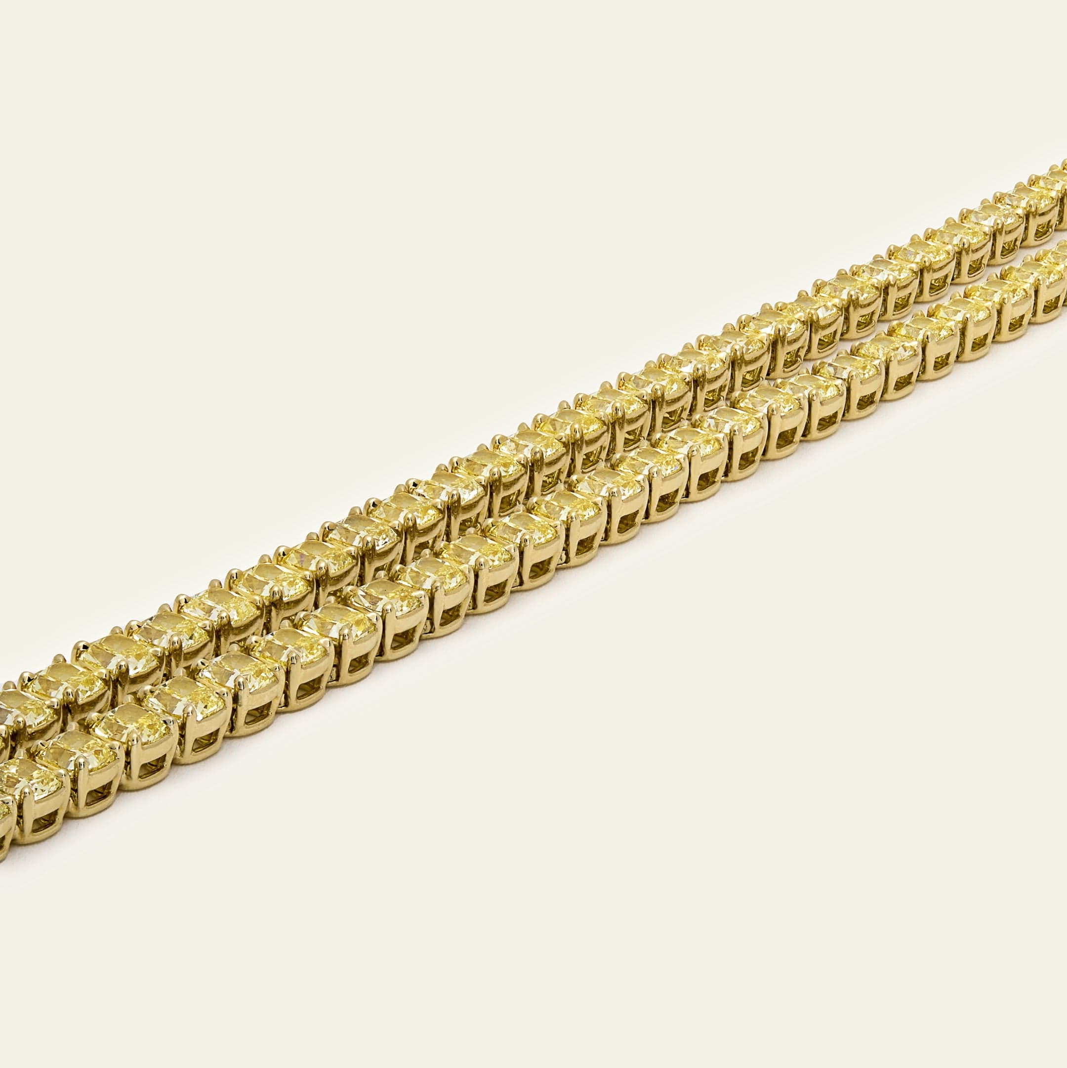 Double Row Fancy Yellow Diamond Riviera Necklace - Image 3