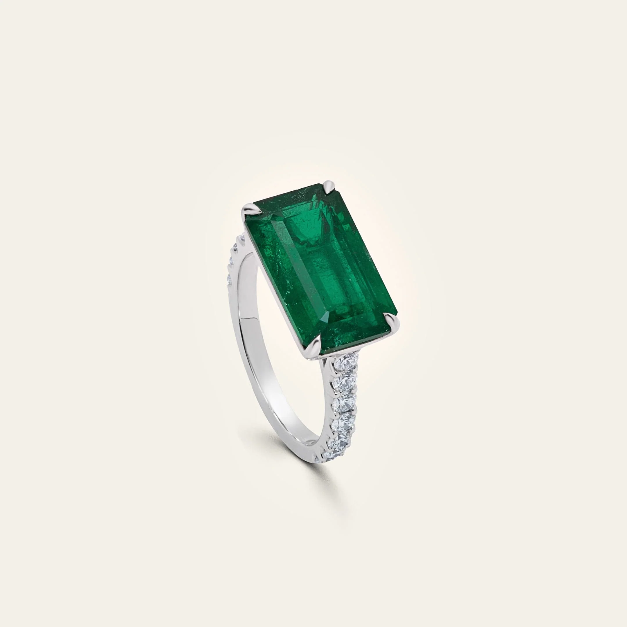 East-West Emerald Ring