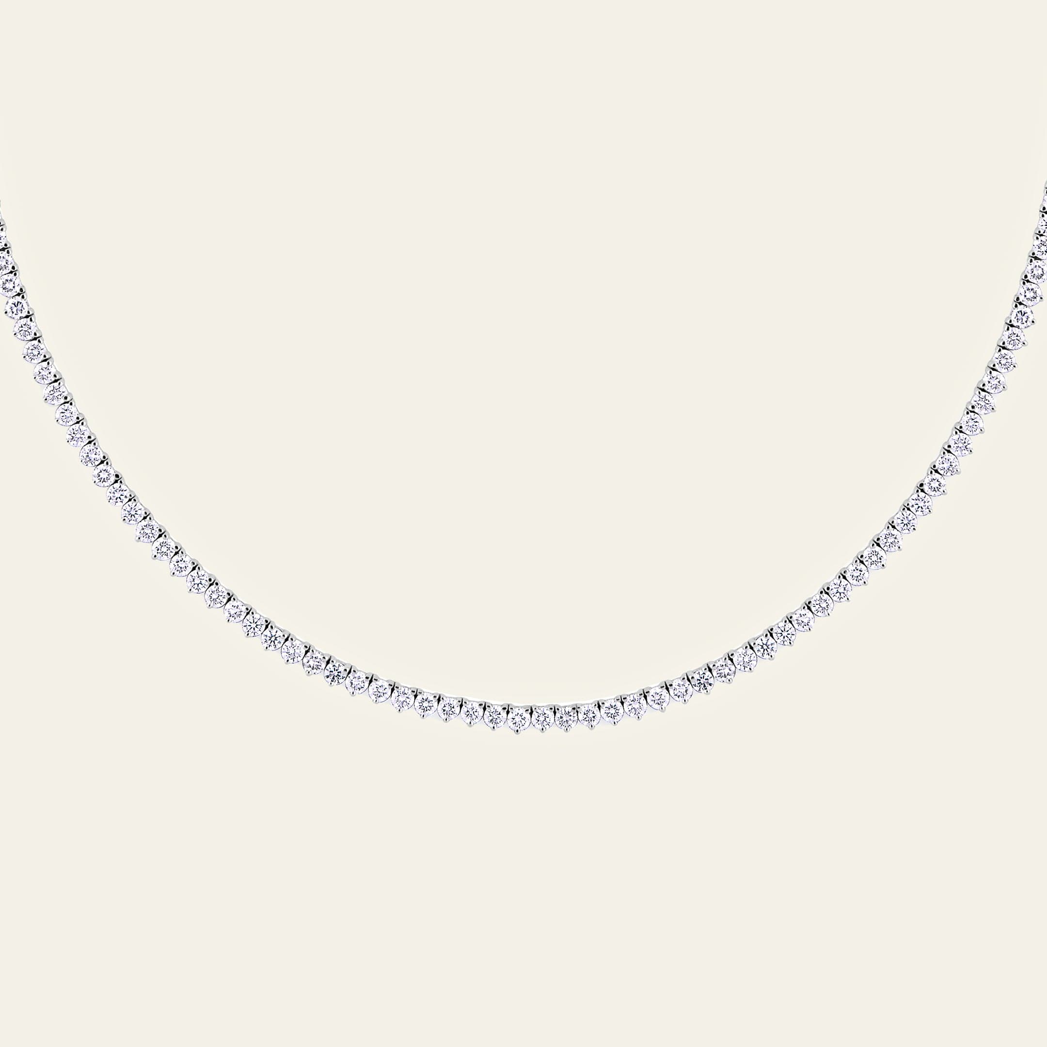 Elara 6.8 Carat Diamond Tennis Necklace - Image 3