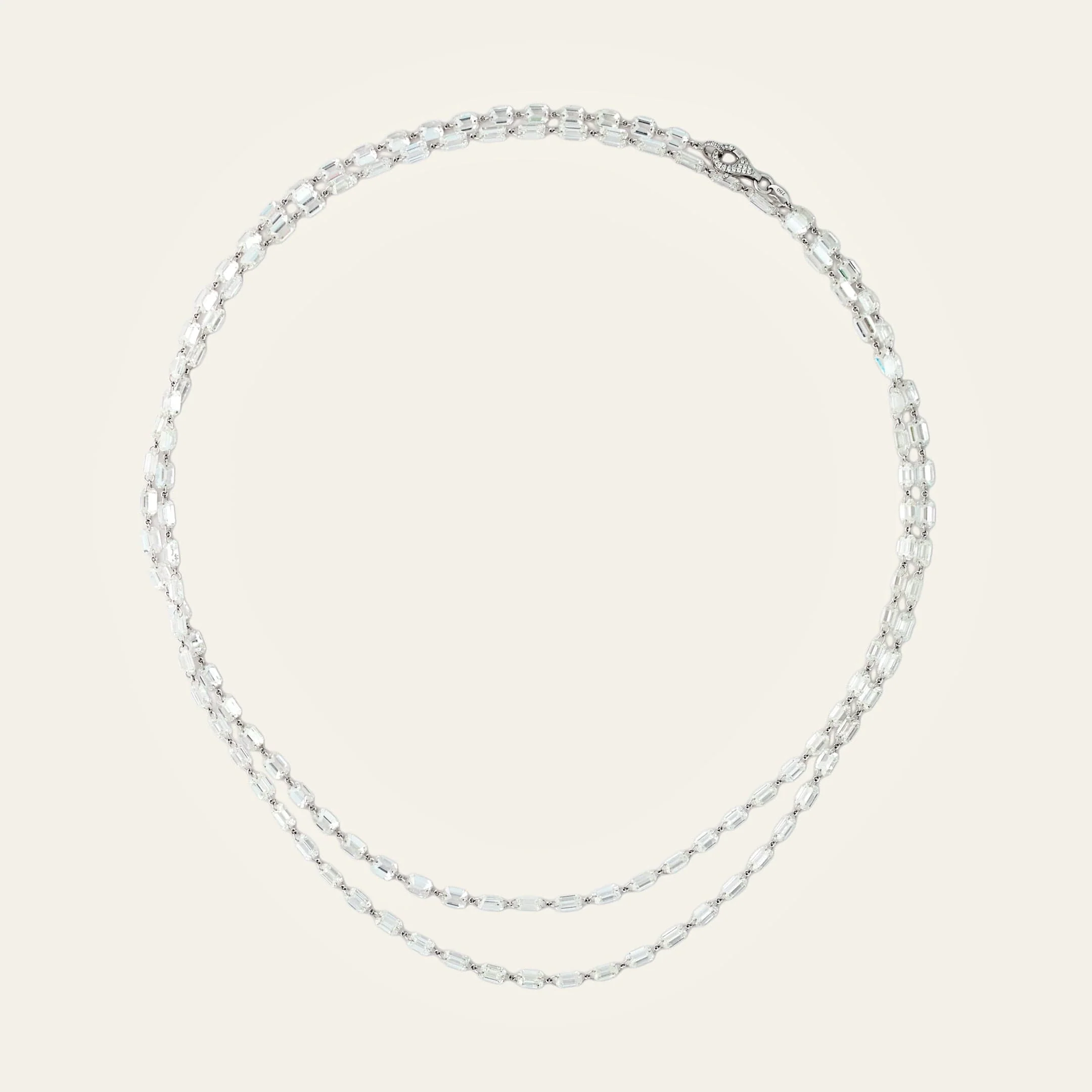 Emerald-Cut Diamond Rope Necklace