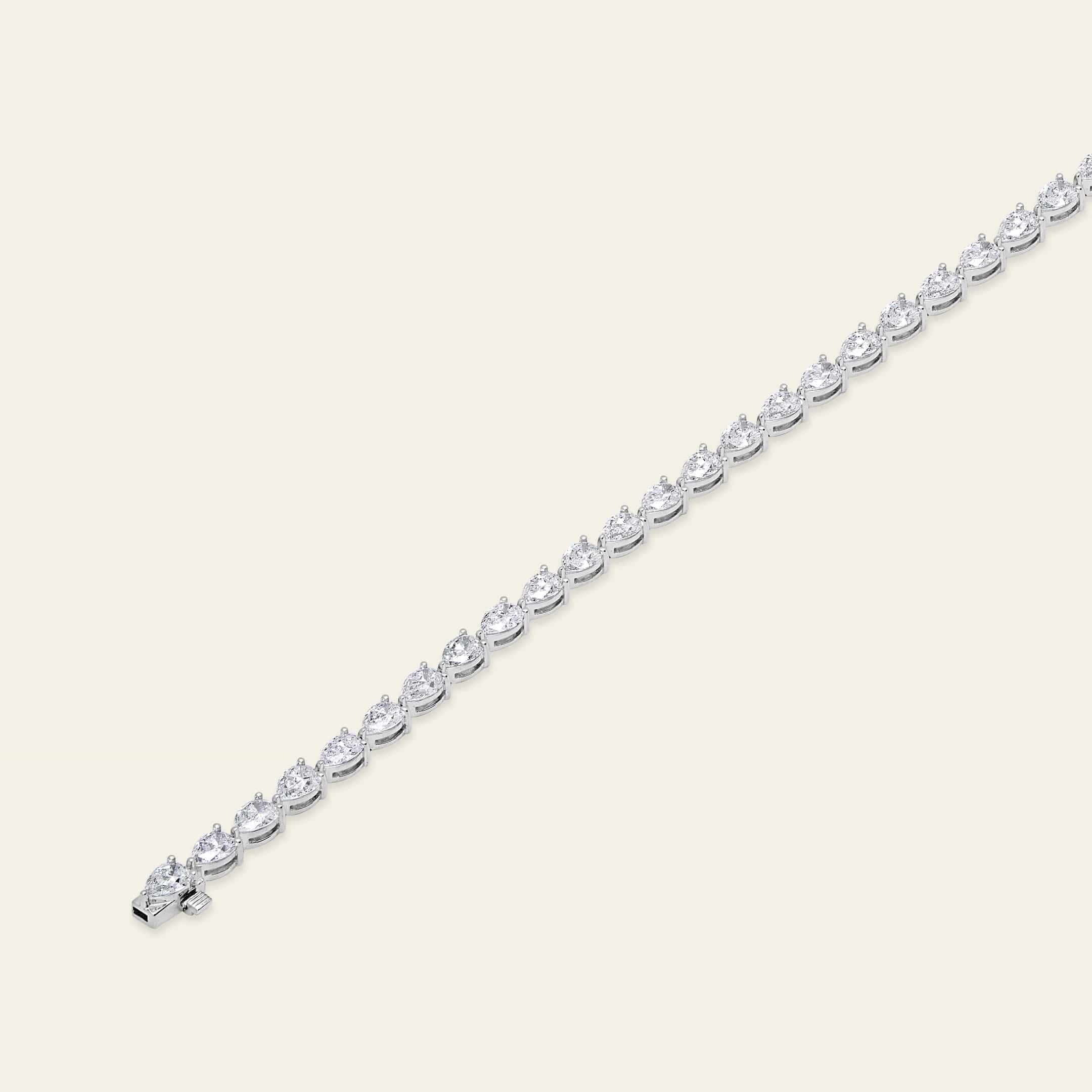 Esme 10 Carat Pear-Shaped Diamond Tennis Bracelet - Image 4