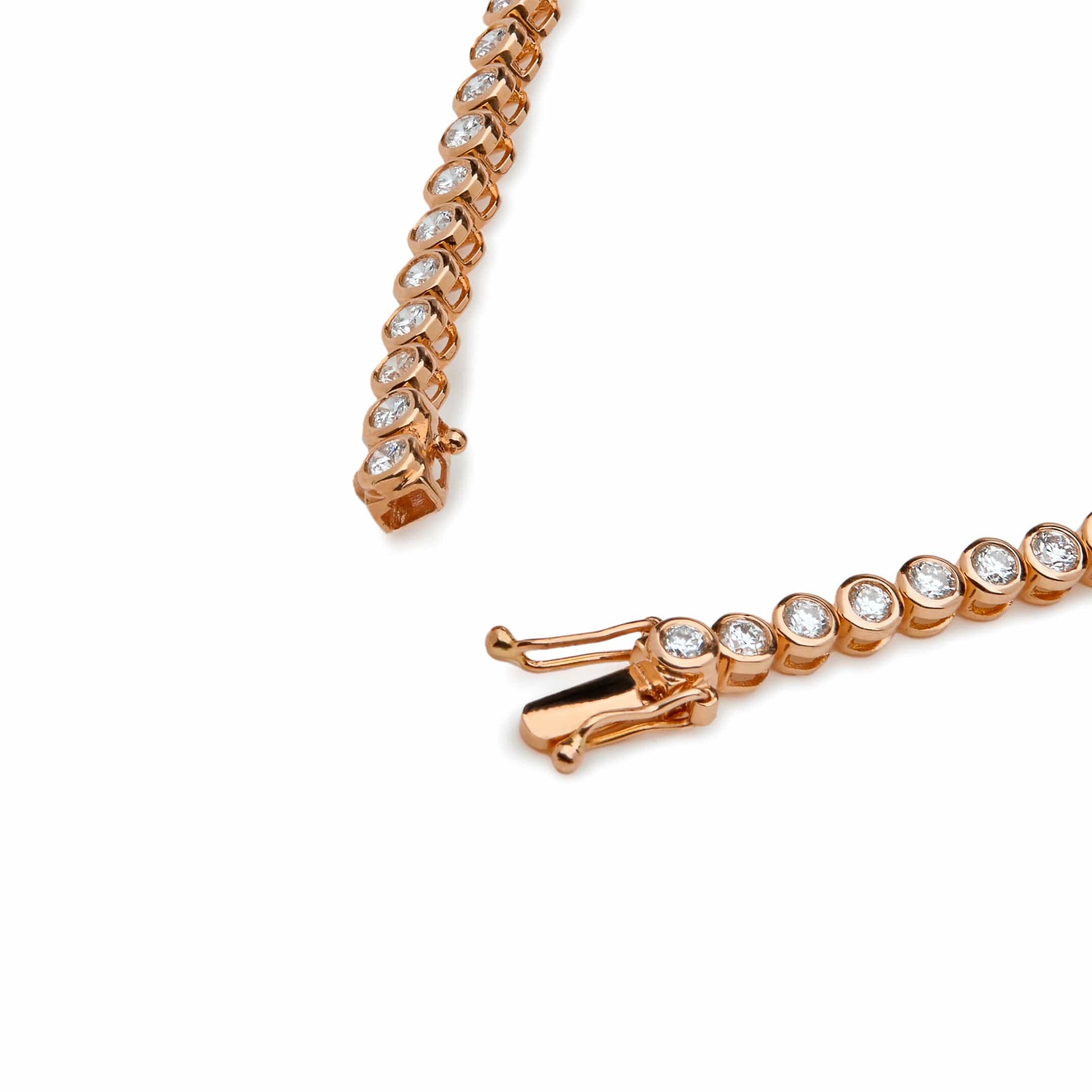 Evil Eye Blue Sapphire and White Diamond Rose Gold Bracelet - Image 3