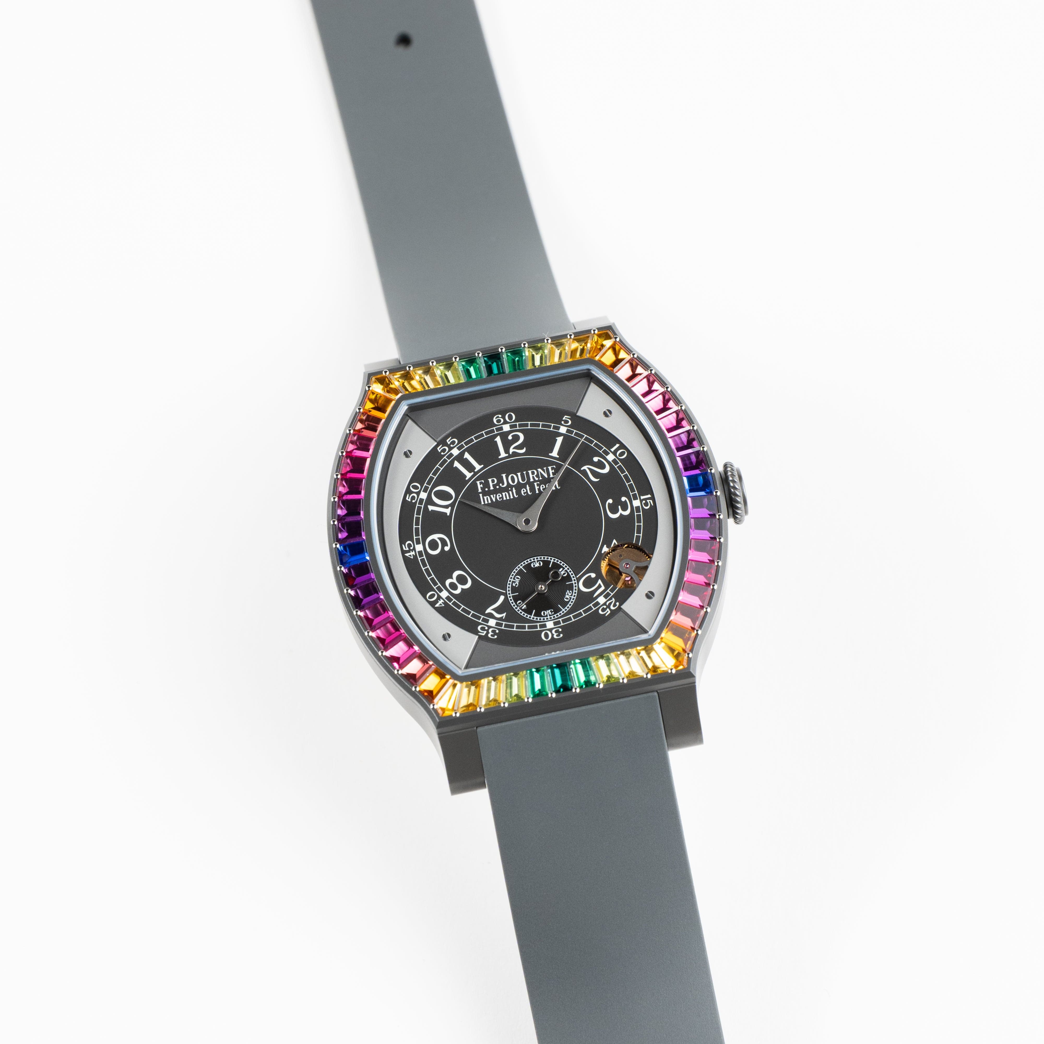 F.P.Journe Élégante 48 Ref. ELHT 'Gino's Dream' Titalyt Luminescent Black Dial Rainbow Bezel (2025) - Image 4