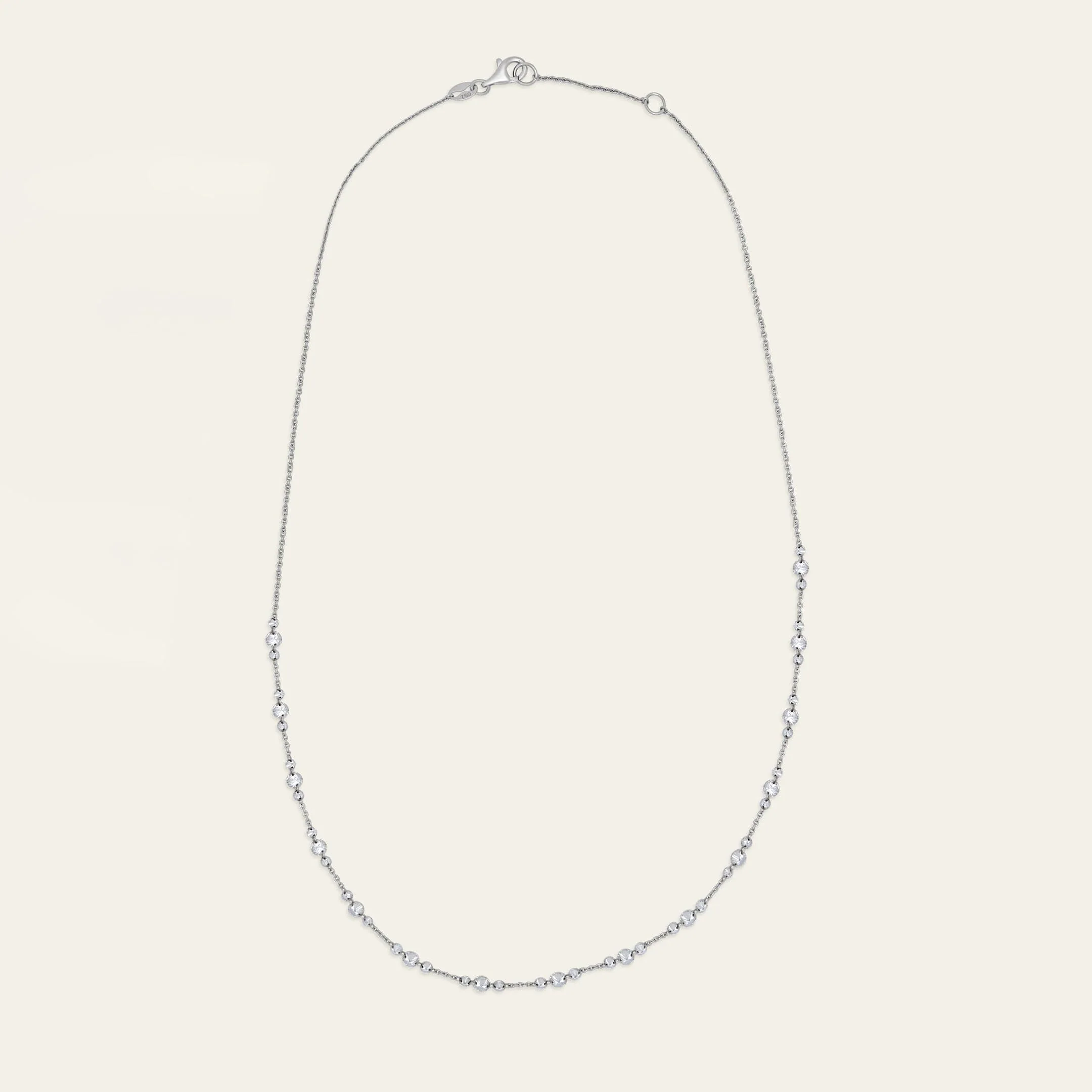 Floating Diamond Trio Tennis Necklace in White Gold