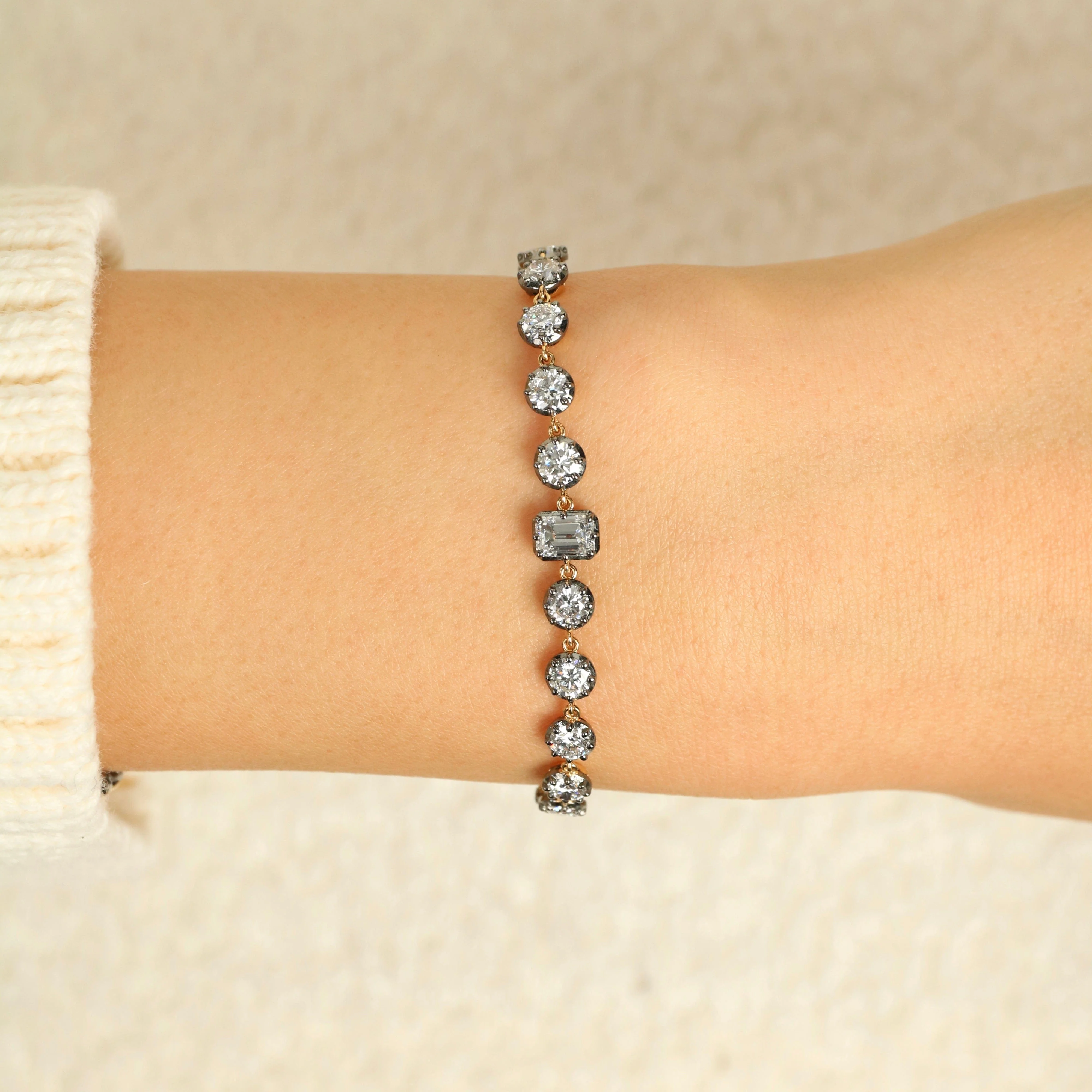 Georgian Style Diamond Tennis Bracelet - Image 2
